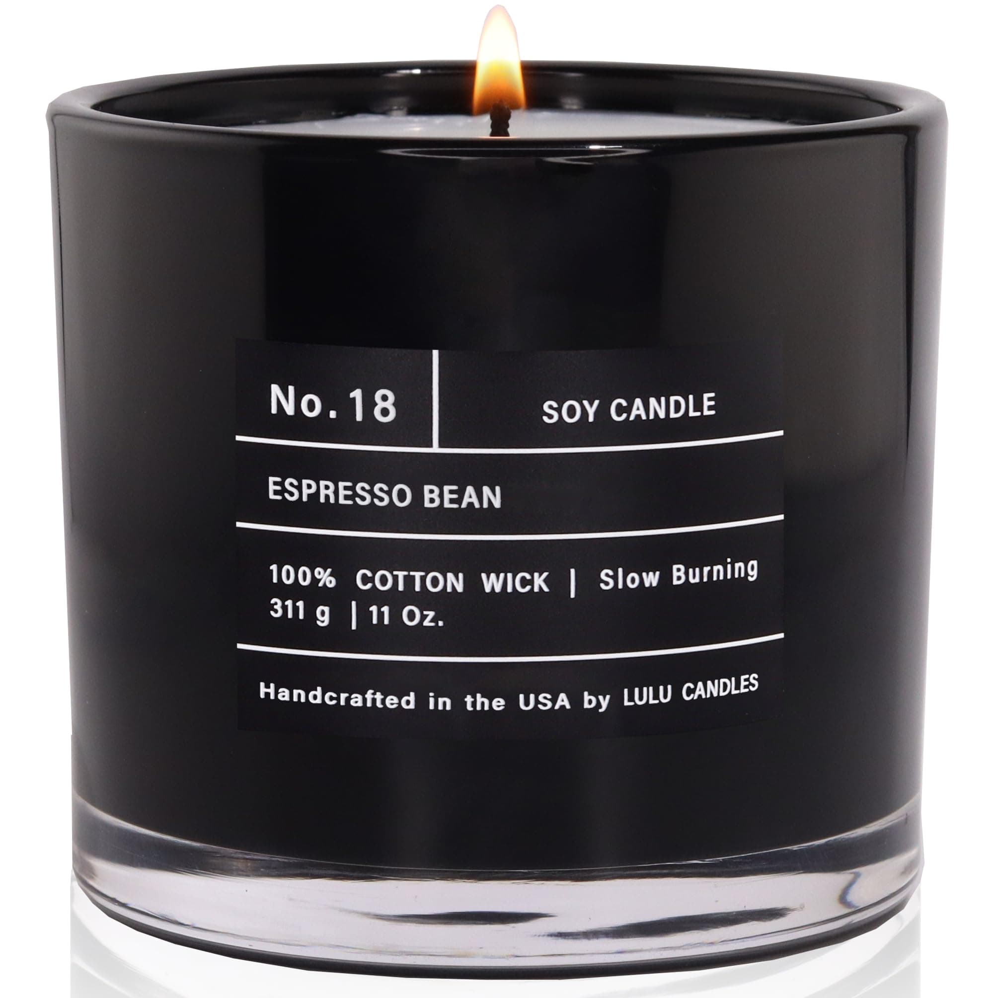 Lulu Candles | Espresso Bean | Luxury Scented Soy Jar Candle | Hand Poured in The USA | Highly Scented & Long Lasting,11 Oz.