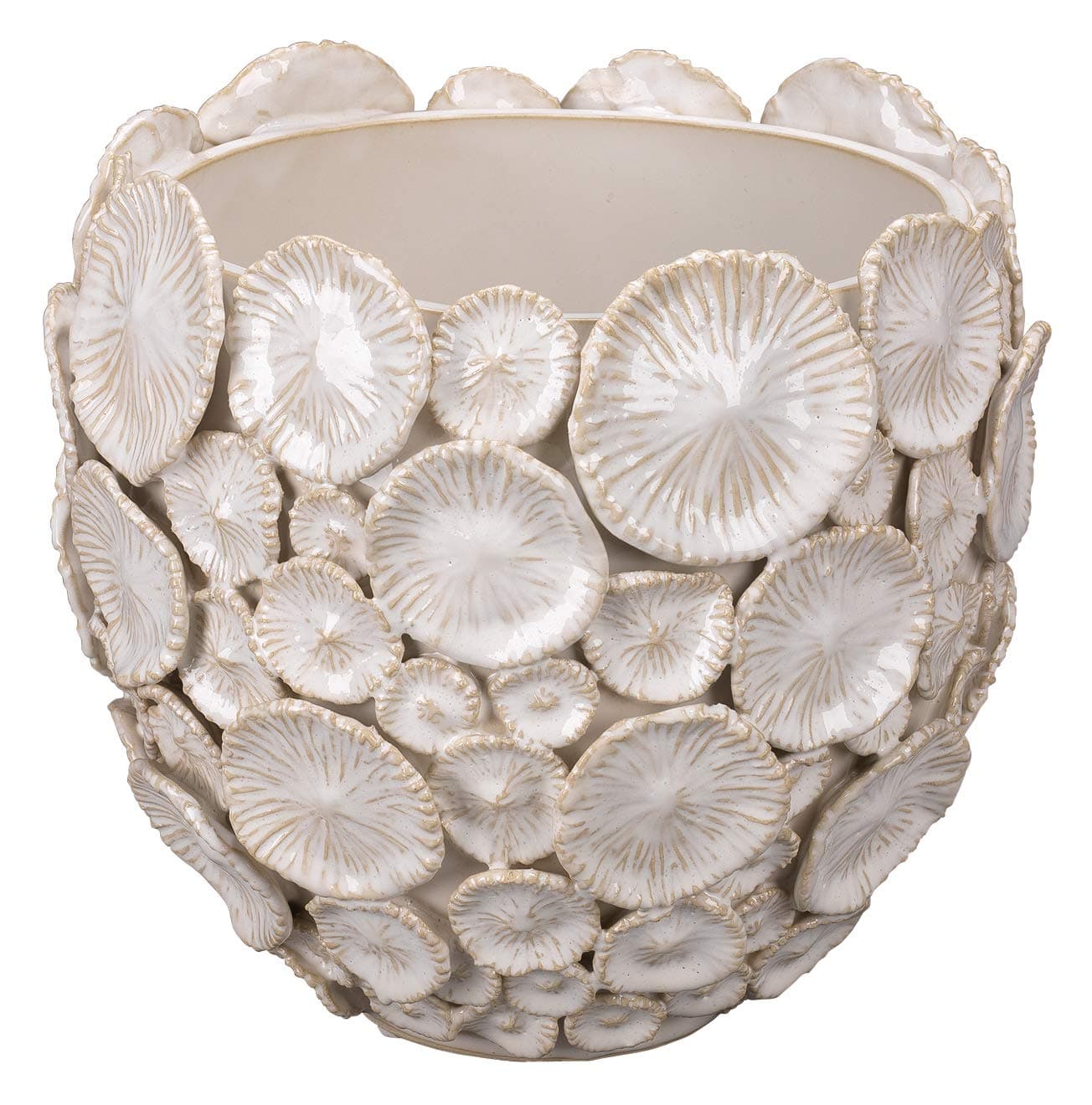 Jamie Young Siren Floral Vessel in White Ceramic 7SIRE-VEWH