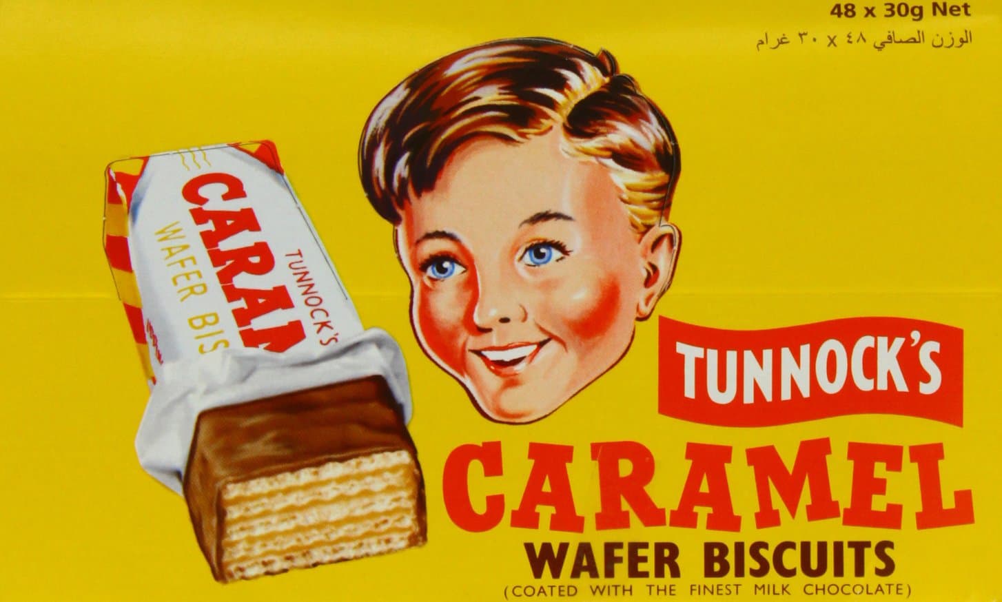 Tunnock Milk Chocolate Coated Caramel Wafer Biscuits 30 g (Pack of 48)