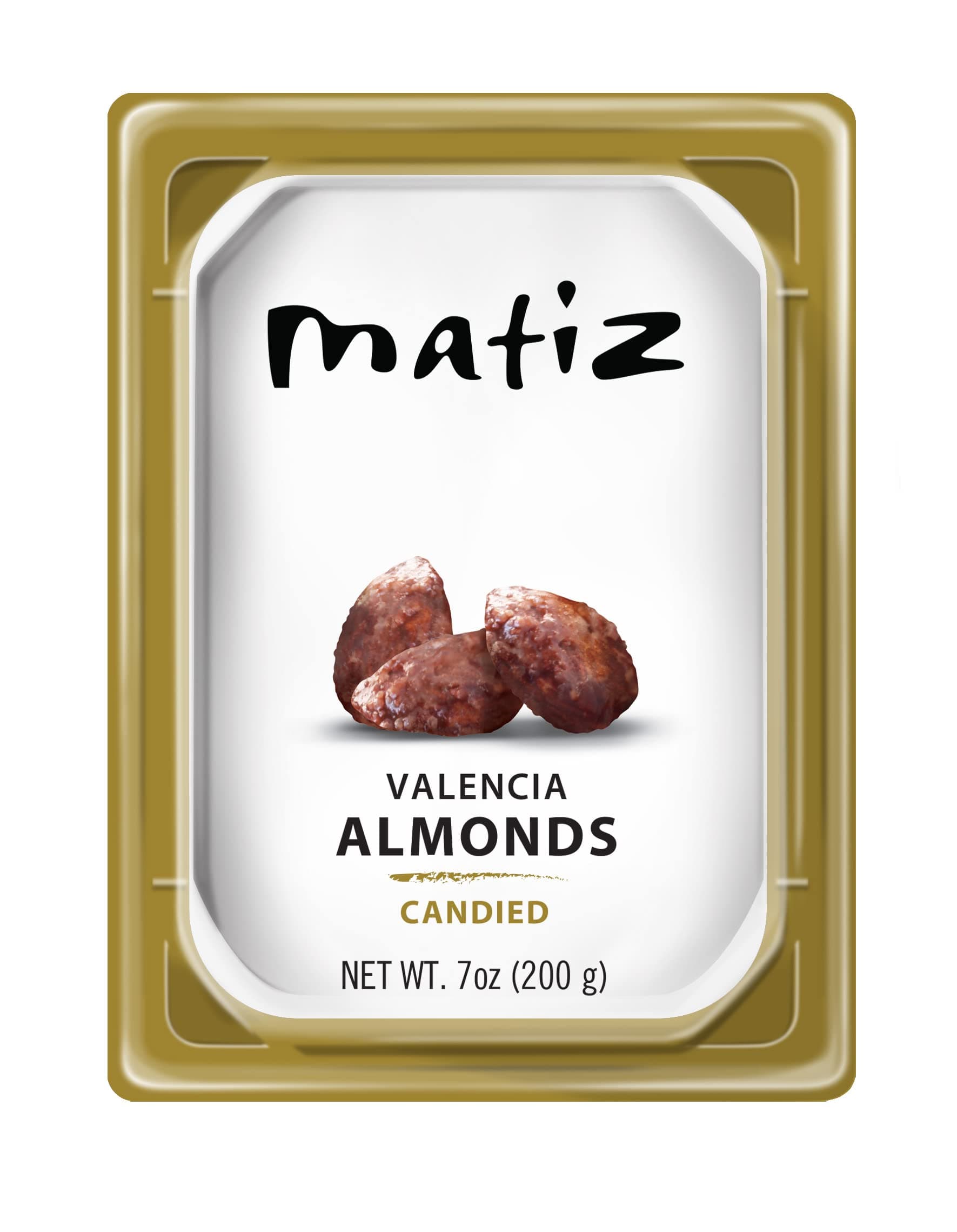 Matiz Valencia Almonds Candied | Spanish | Natural | Artisanal | 7oz/200g | (1 Pack - 200g, Valencia Candied)