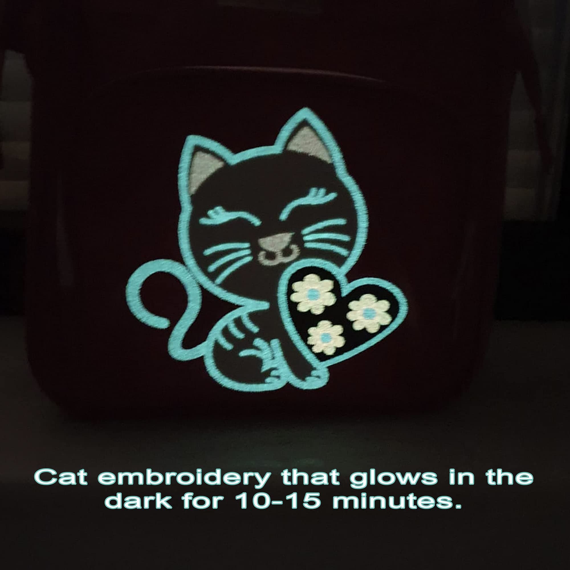 HappyVk- Baby Doll Diaper Bag with Doll Changing Pad- Handbag for Girls- Cat Luminous Embroidery