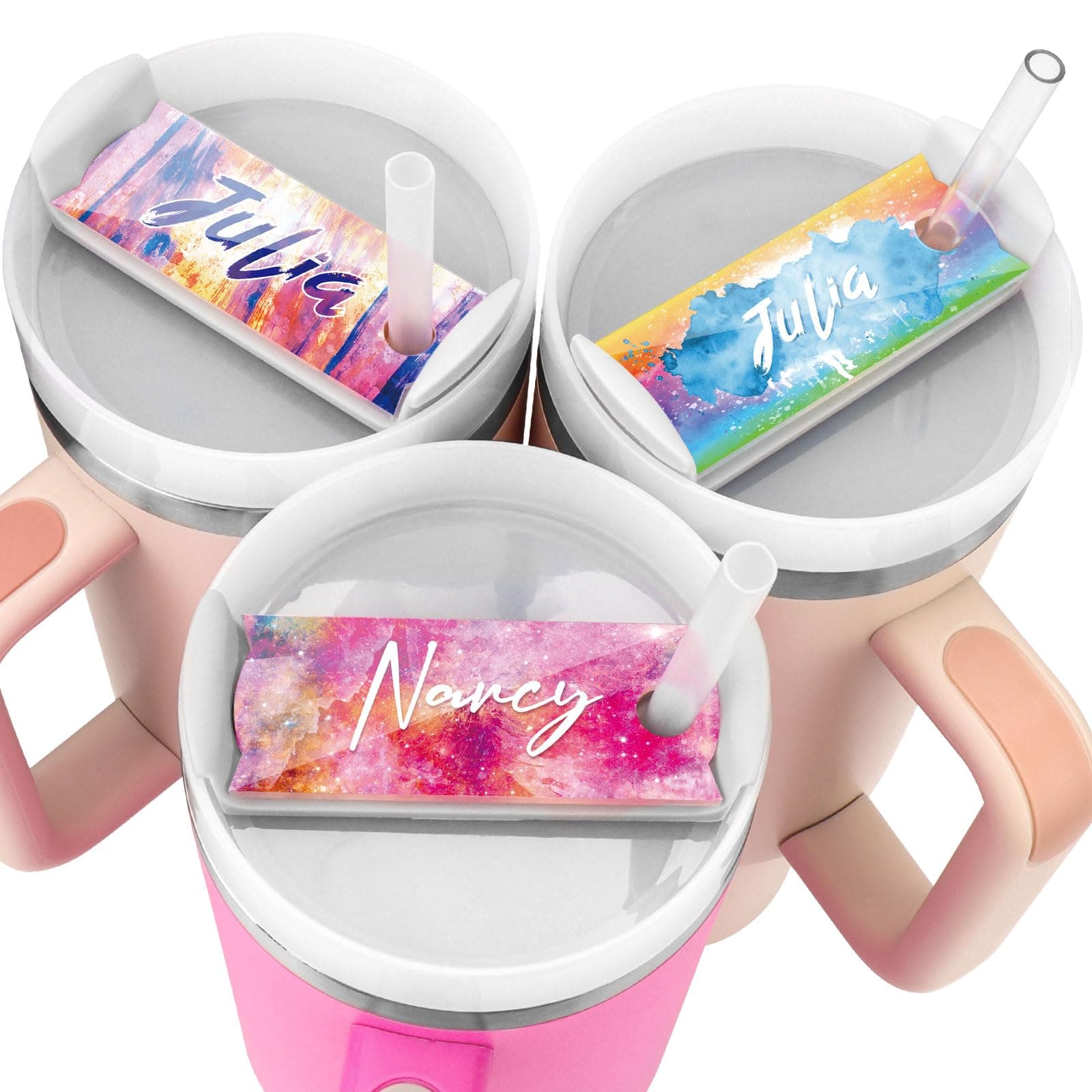 Customised Personalized Tumbler Name Plate 40 oz,Custom Cup Lid Name Tag,Acrylic Name Plate Personalized for Tumbler Lid,Custom Name Tag for Tumbler 40oz,Tumbler Lid Topper