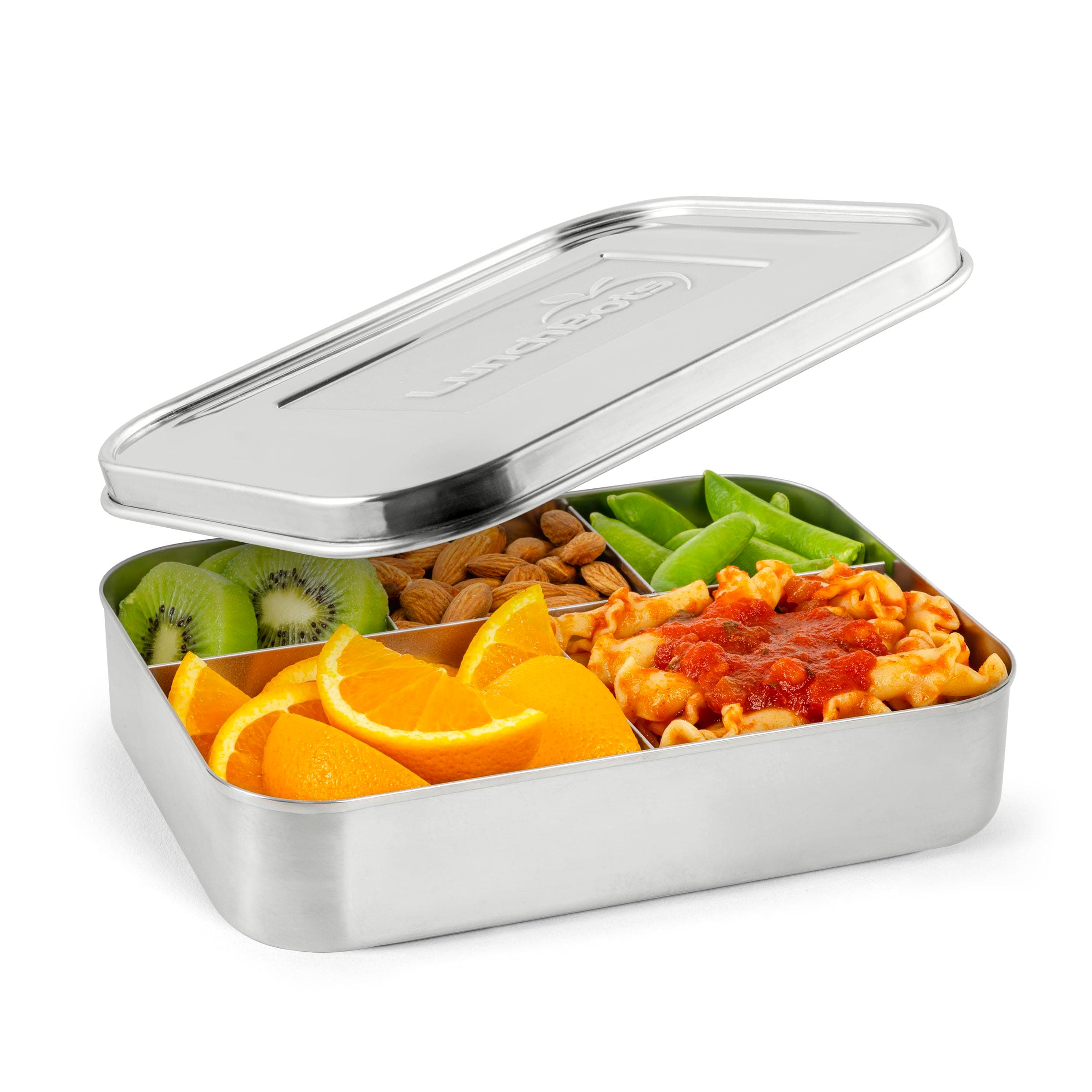 Large Cinco Stainless Steel Lunch Container - Five Section Design Holds a Variety of Foods - Metal Bento Box - Dishwasher Safe - Stainless Lid