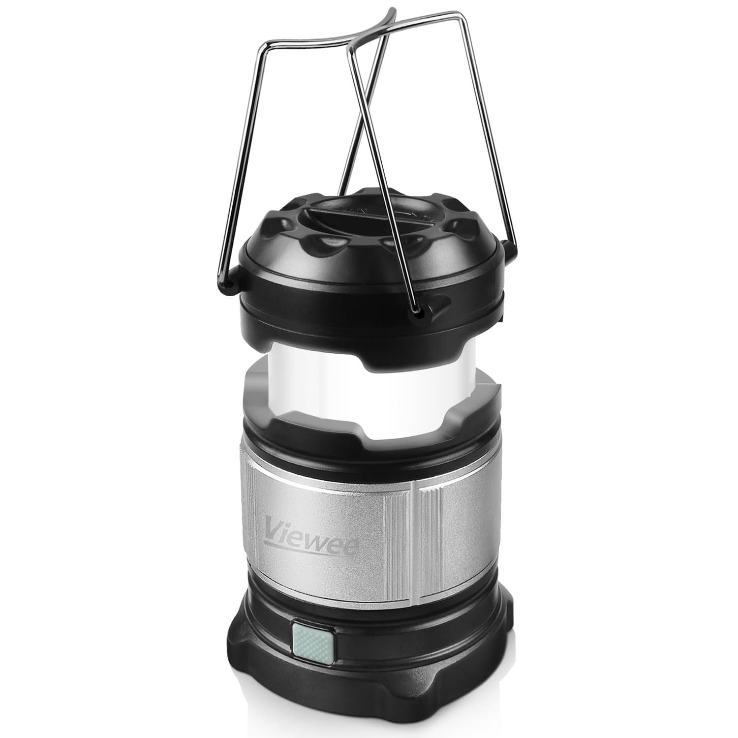 Viewee LED Camping Lantern Portable Outdoor Flashlights with USB Chargeable Batteries Adjustable Brightness (Collapsible, Black)