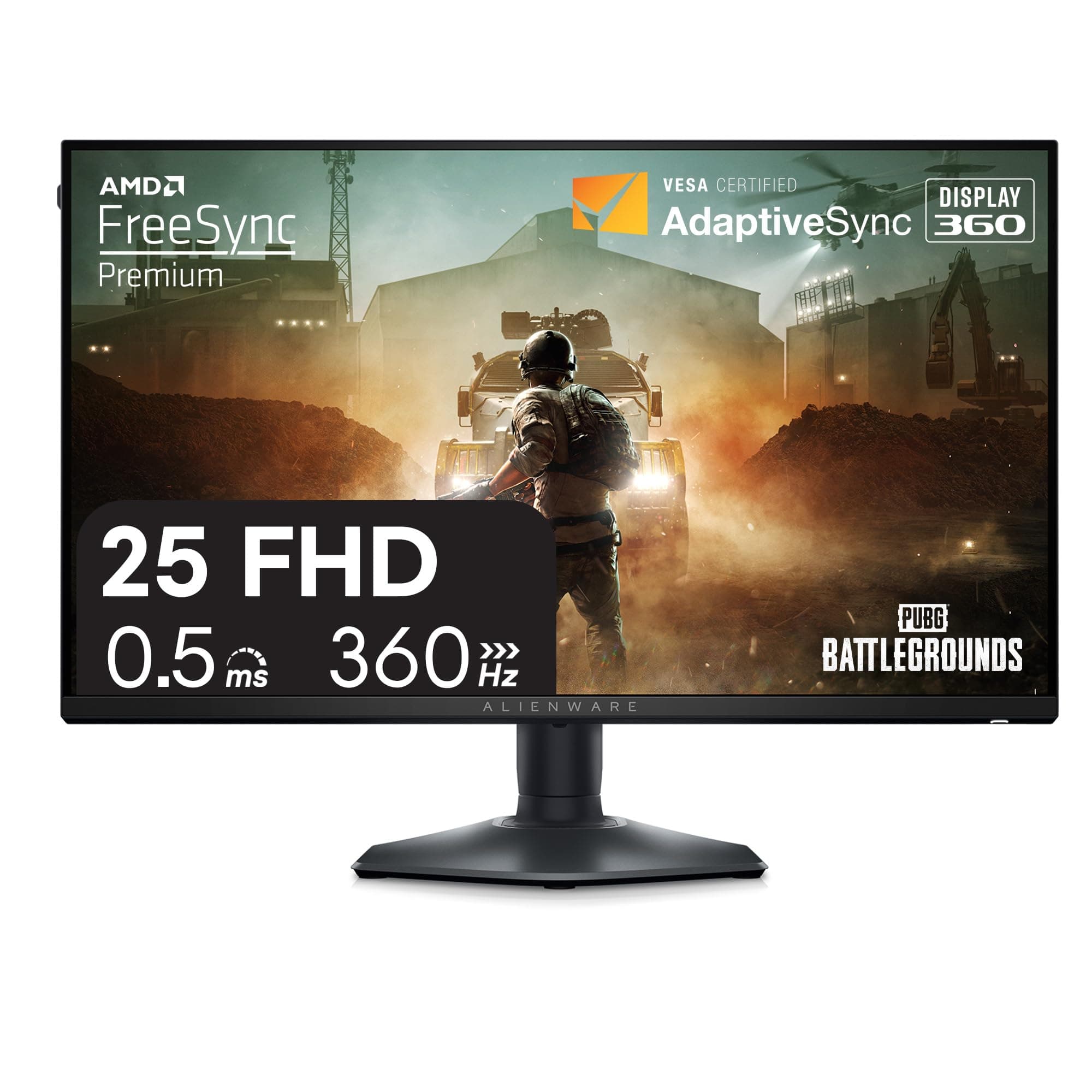 25 Gaming Monitor AW2523HF 24.5" IPS LED Full HD (1920 × 1080) 360Hz Display - AMD FreeSync - VESA - Monitor (USB, HDMI) Height/Tilt/Swivel/Pivot Adjustability - Dark side of the Moon