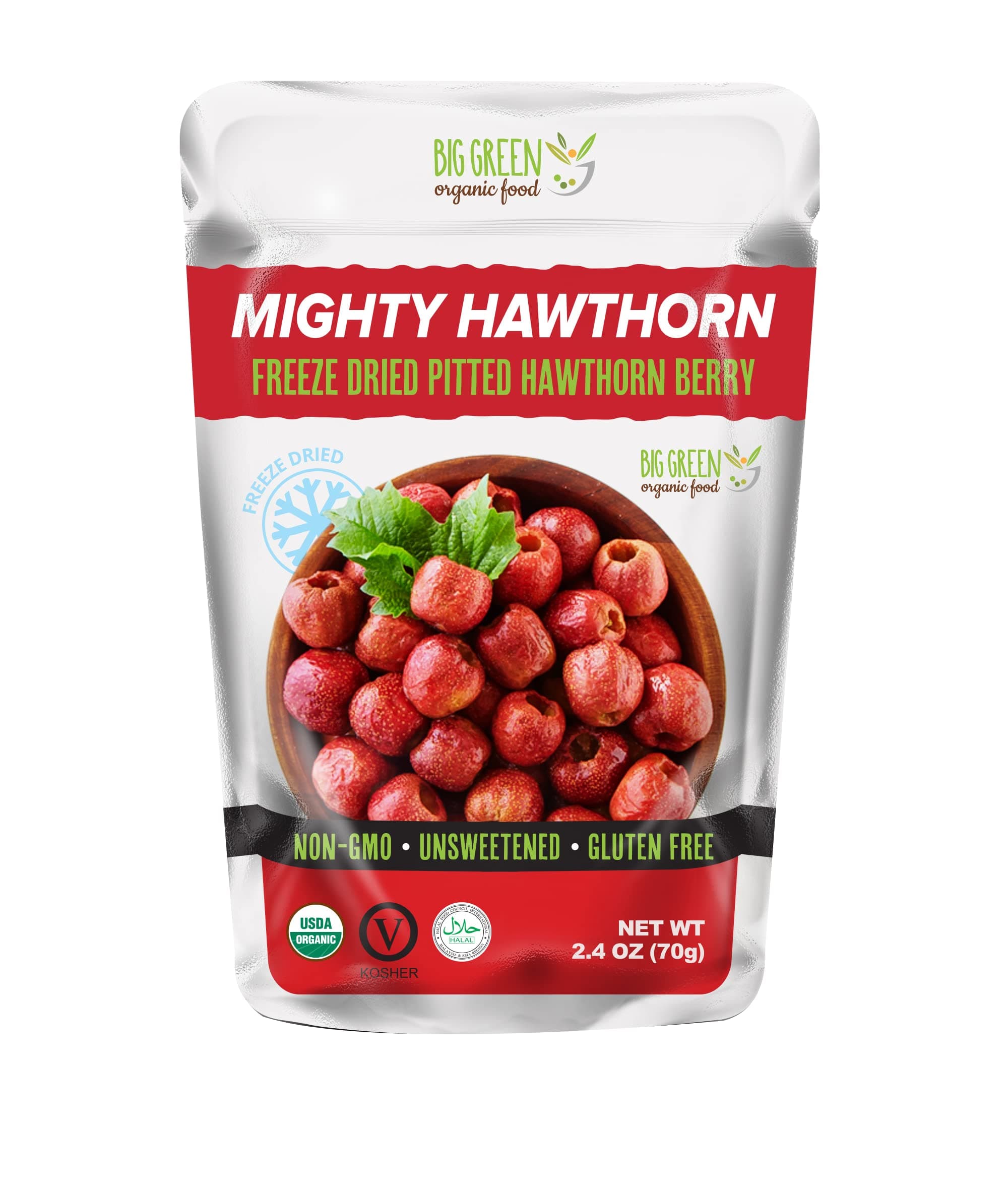 Big Green Organic Food- Organic Hawthorn Berry, Coolberry, Gluten-Free, Healthy, Herbal Tea
