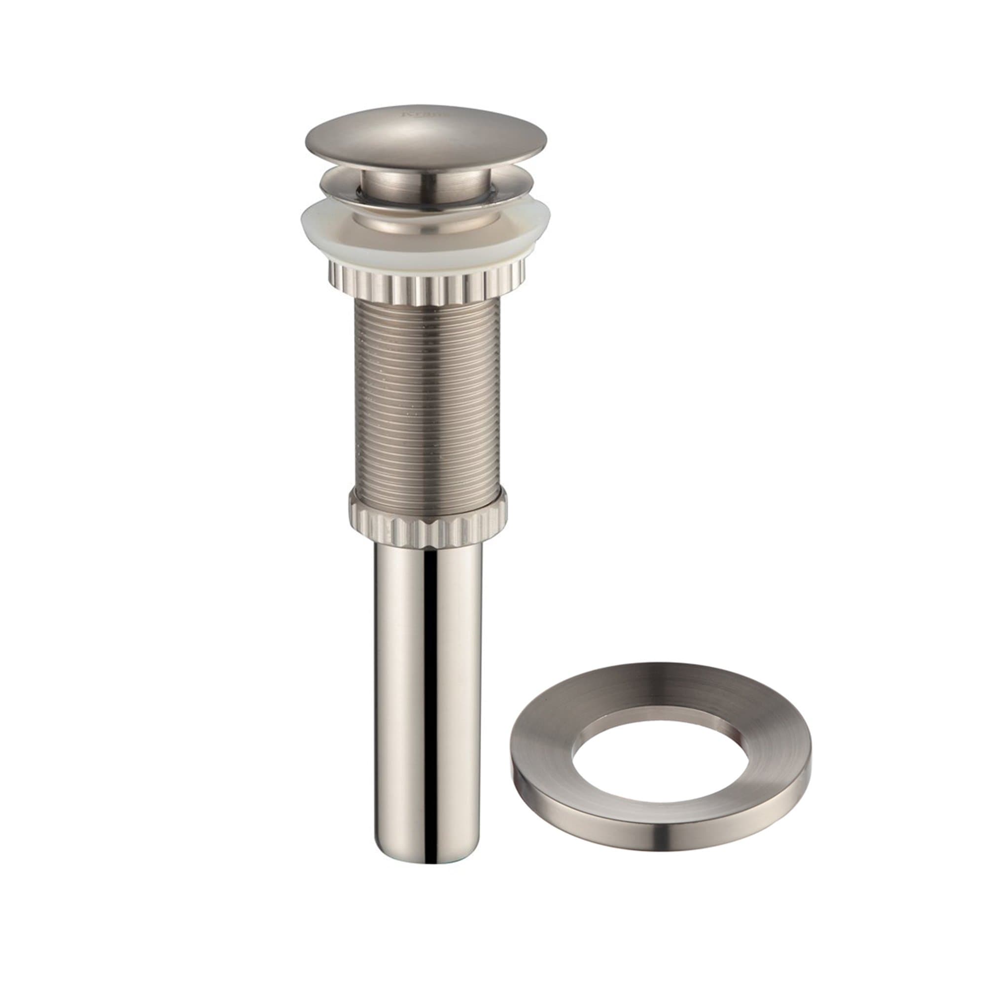 Pop-Up Drain and Mounting Ring in Satin Nickel, PU-10-MR-1SN