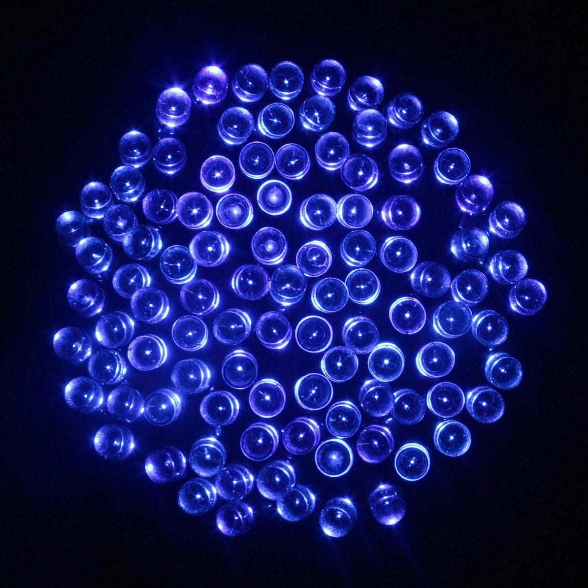 Pasonda Solar Outdoor String Lights Waterproof 8 Modes 72ft 200led for Outdoor, Gardens, Homes, Christmas Party (Blue)