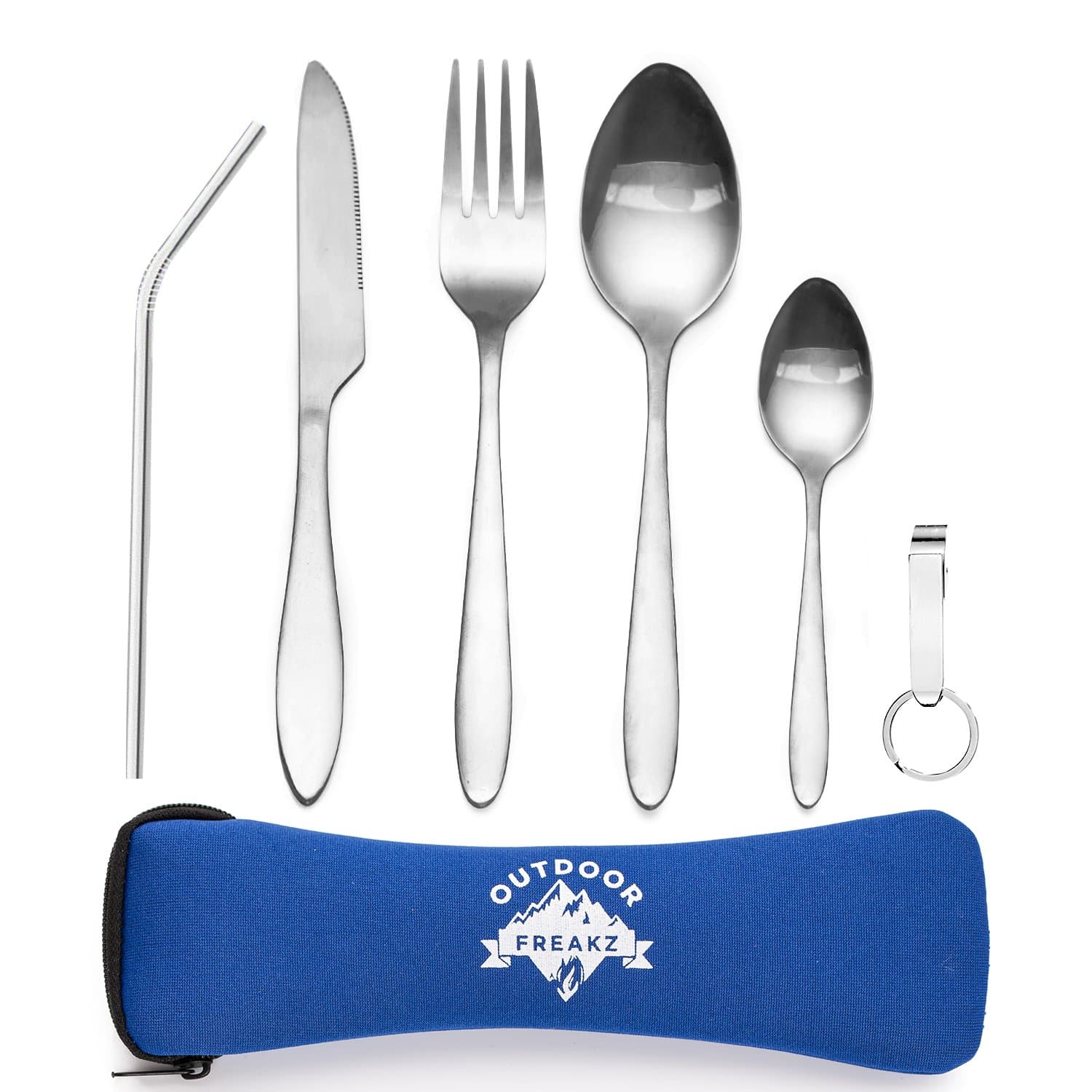 OUTDOOR FREAKZ Outdoor Camping Cutlery made of Stainless Steel with Neoprene Bag