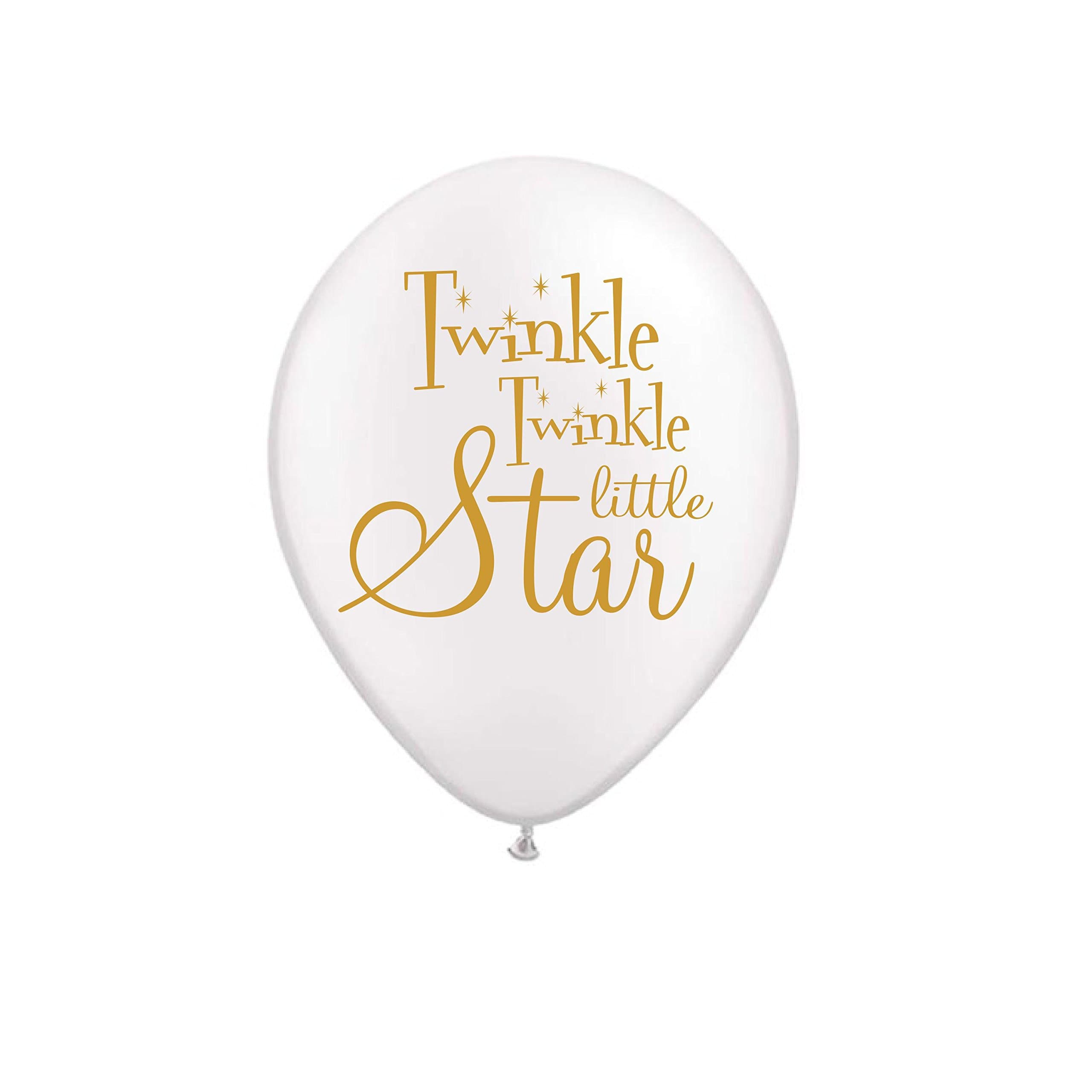 Twinkle Twinkle Little Star Balloons White Set of 3 Twinkle Twinkle Little Star Baby Shower Decorations - Gender Reveal Balloons- Baby Shower Balloons