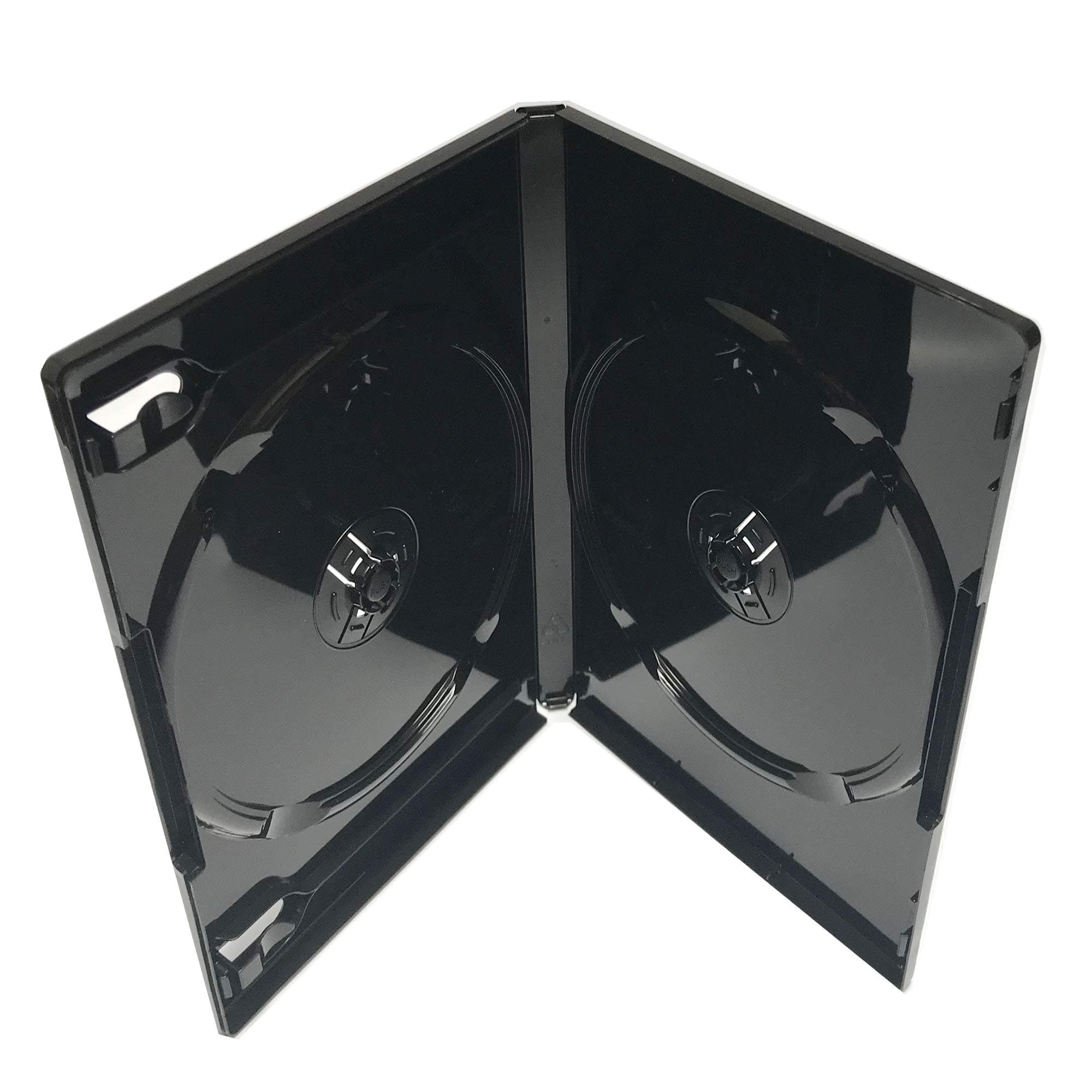 KEYIN Standard Black Double DVD Case - Premium, 50 Pack