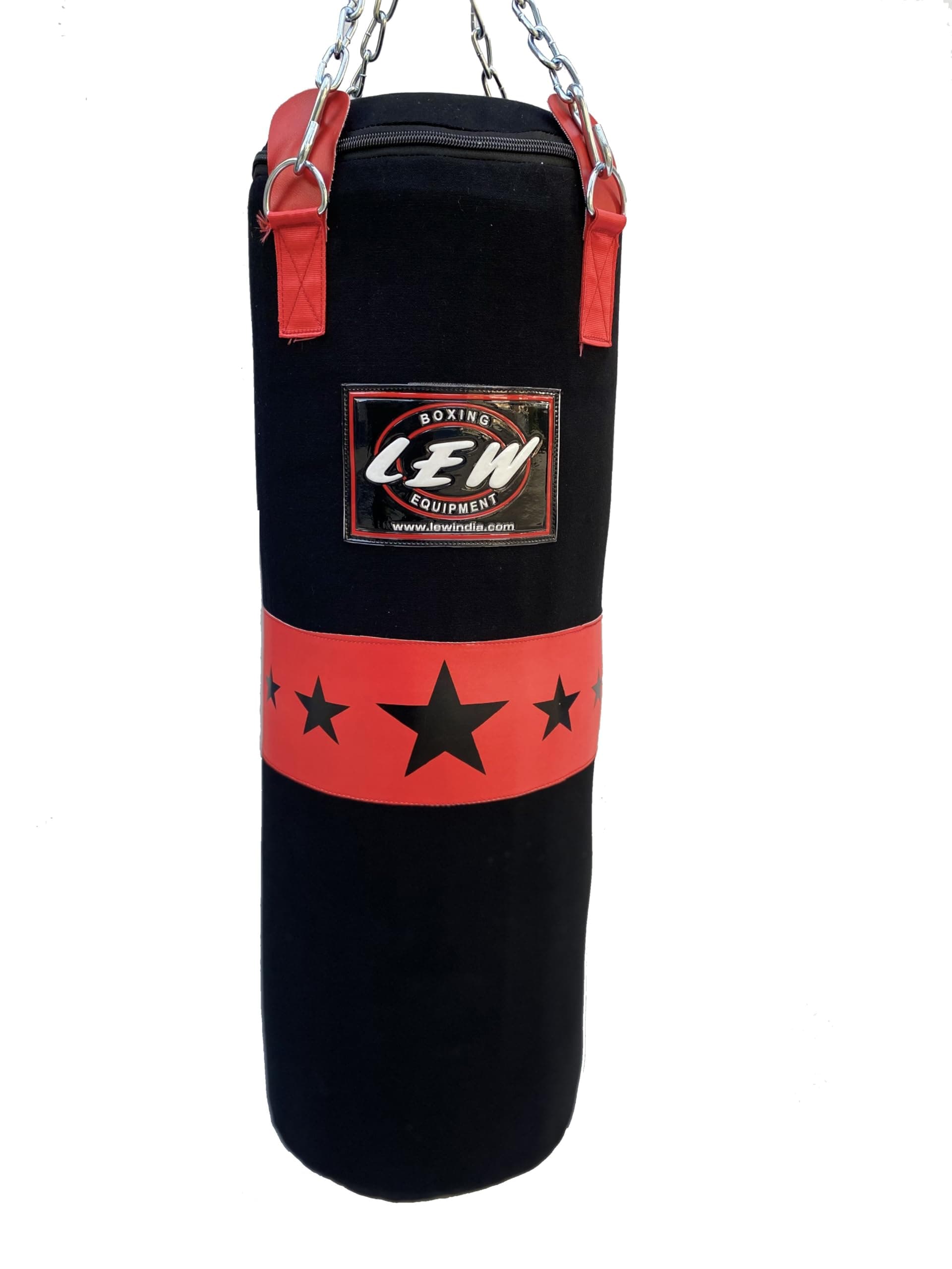 Punching Bags unfilled Punching Boxing Bag Combo Sets Bags Heavy Bags 9 Piece Combo Black 20 OZ Heavy Canvas with Hanging Chain.