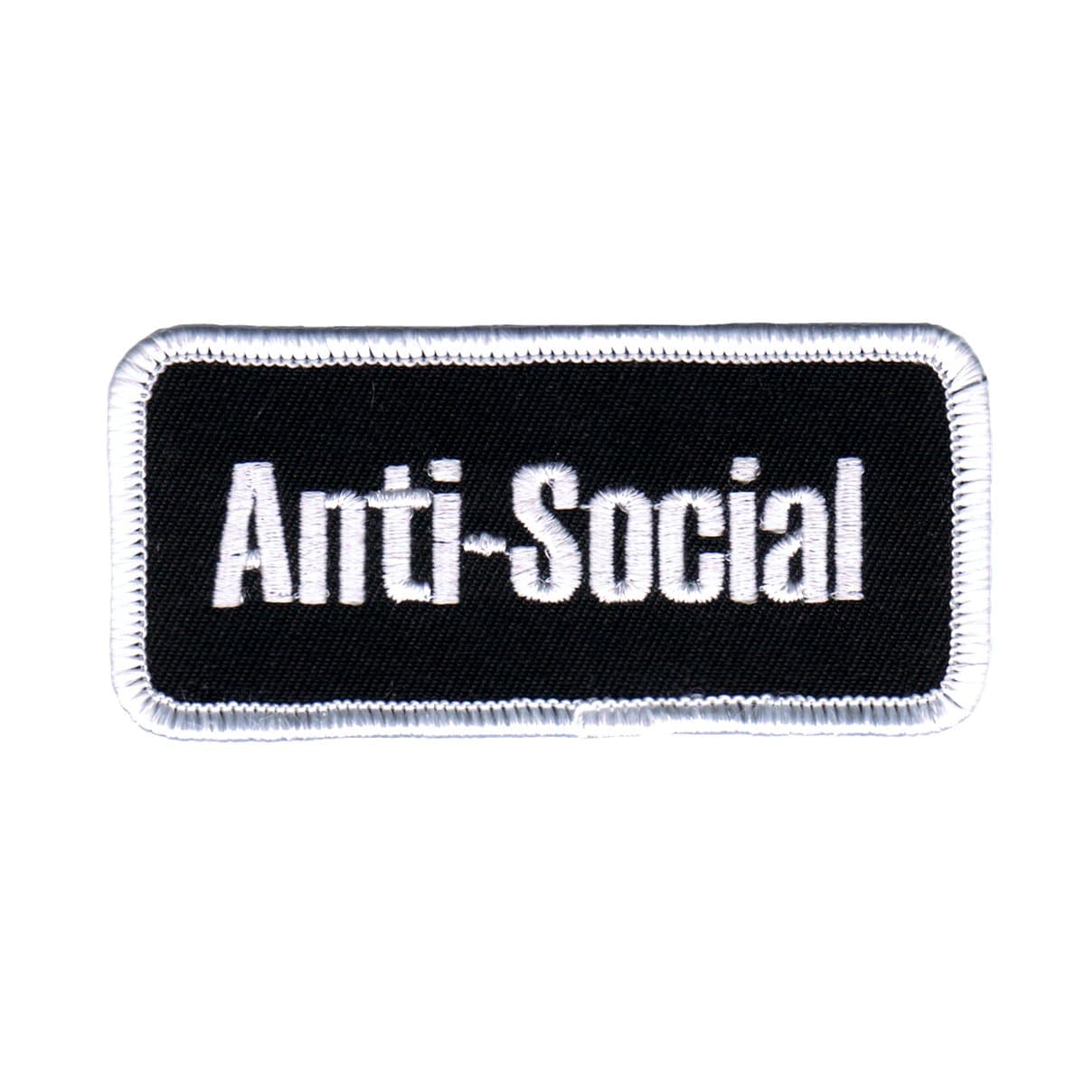 Anti Social Name Tag Novelty Embroidered Iron On Badge Applique Patch FD