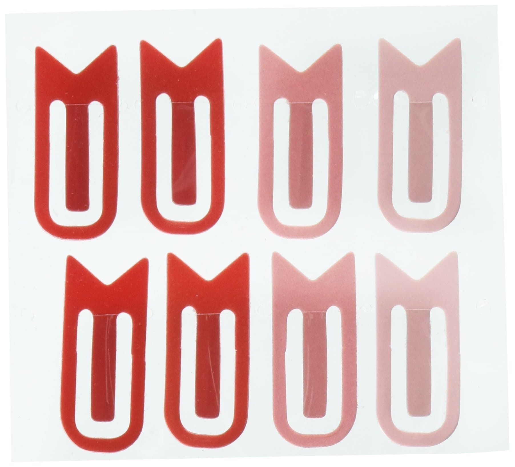 Studio Calico Essentials Flag Clips, 0.5 by 1.25-Inch, Red and Pink, 8-Pack