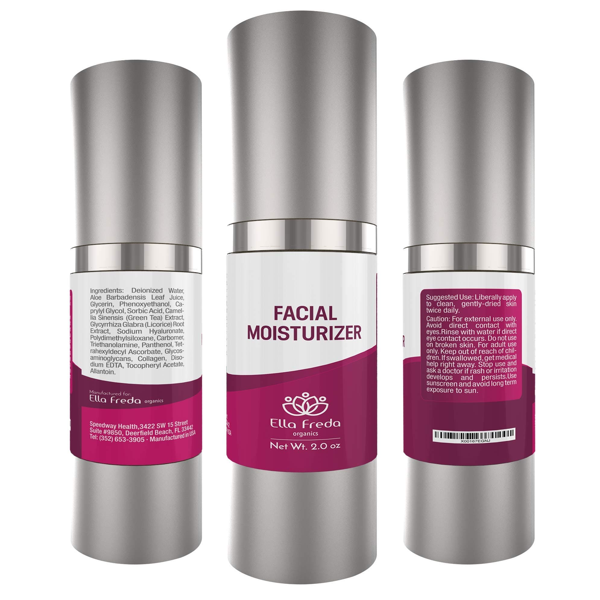 Moisturizer for Face & Skin, Deep Moisturizing, Anti Aging and Anti Wrinkle Day Cream for Oily, Combination, Sensitive & Dry Skin 2 fl.oz.