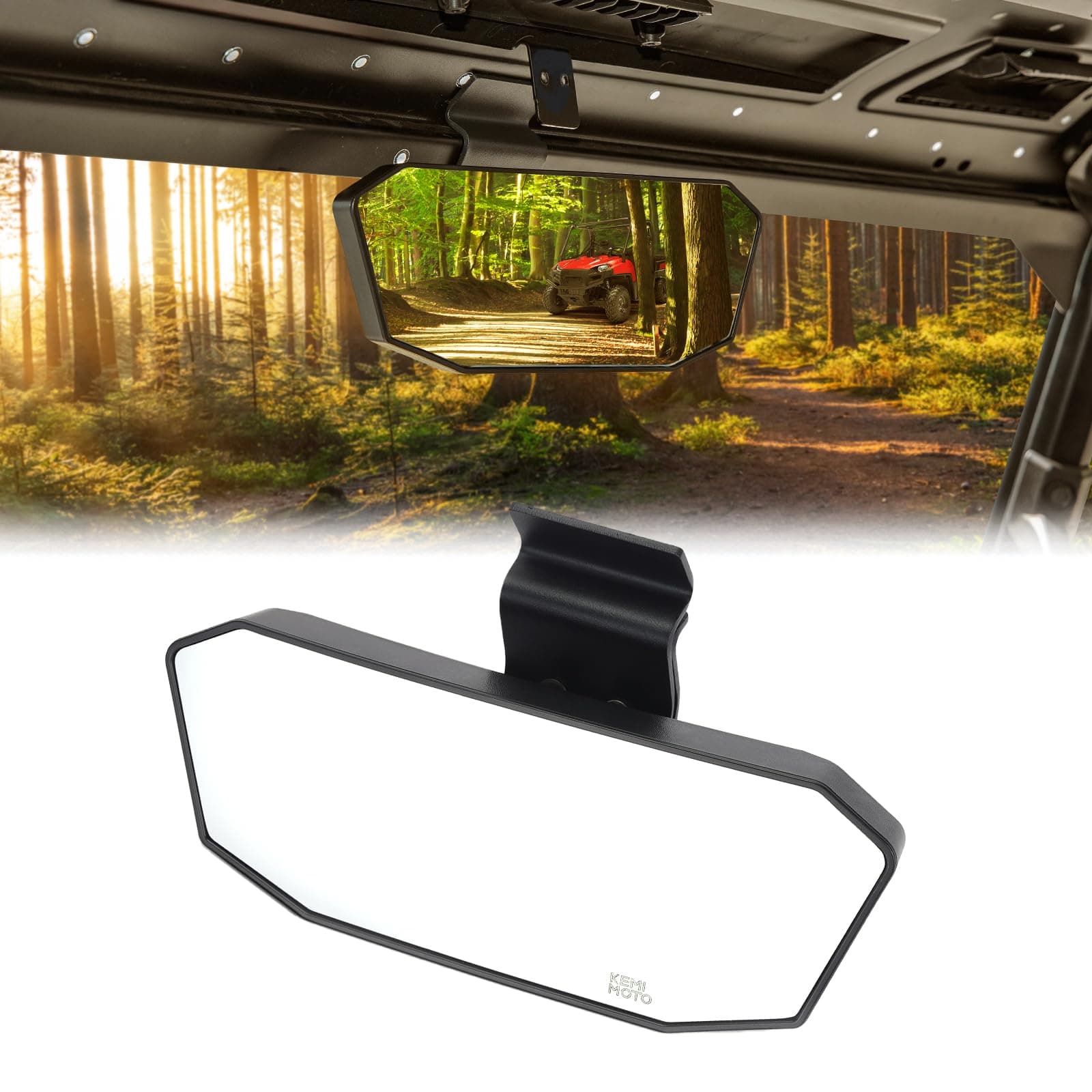 KEMIMOTO 10.5’’ Width Rear View Mirrors, Compatible with Can am Defender HD8 HD9 HD10 2017-2025, Polaris Ranger 1000 XP 900 570 Midsize 360° Tool-free Adjustment, Great Stability, Accessoris