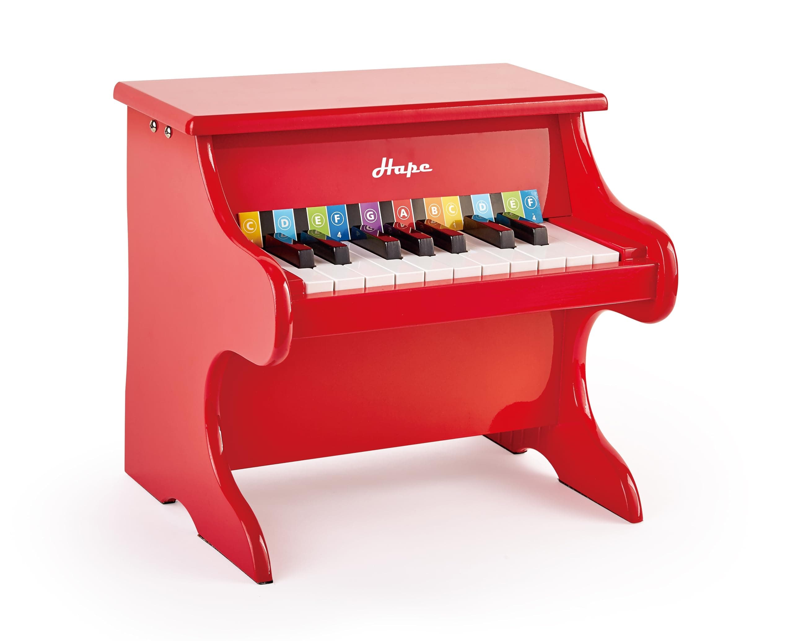 Hape Playful Piano Toy | 18-Key Wooden Mini Musical Instrument Toy, Red