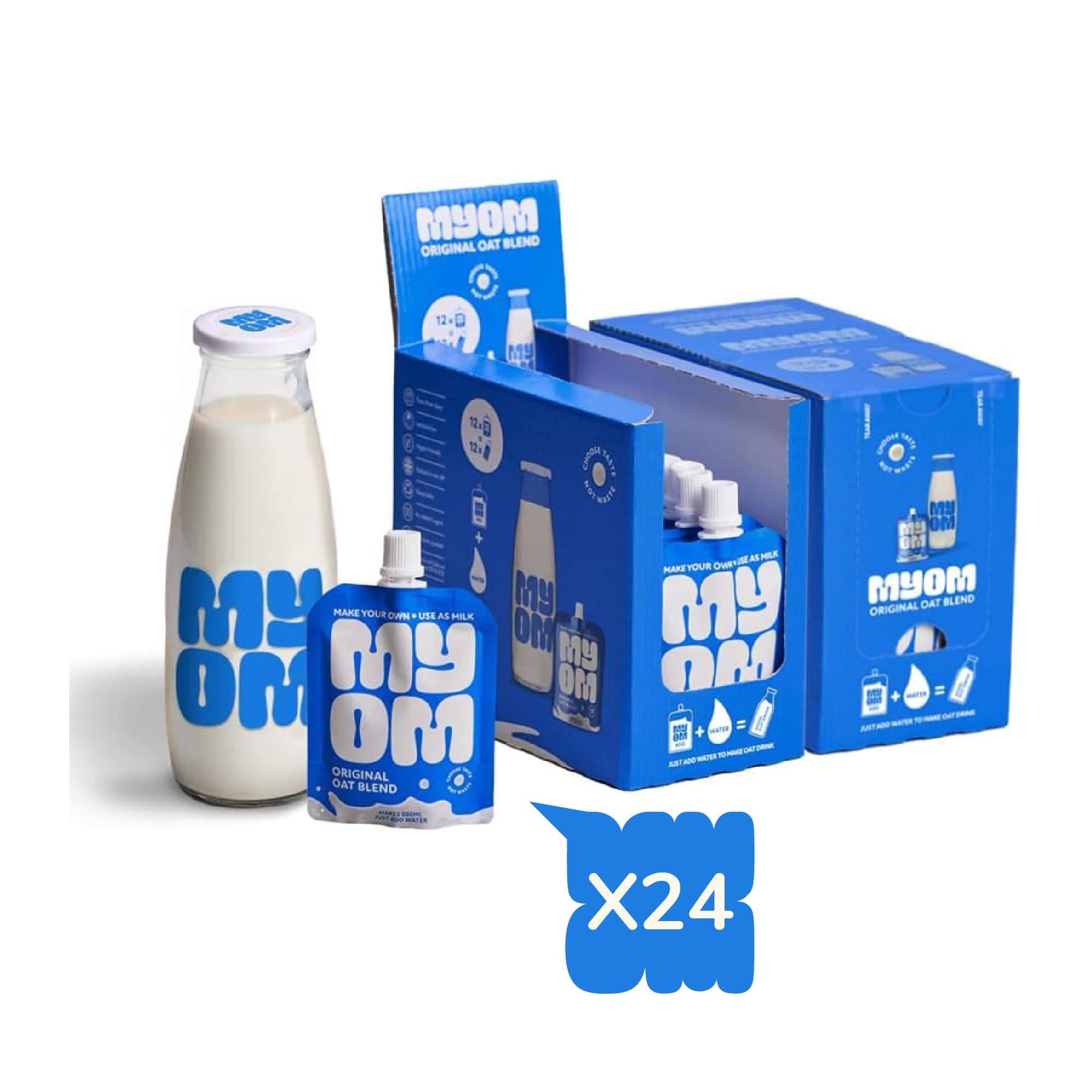 Oat Milk Drink with Free Glass Bottle - Makes 12 Litres - 500ml Value Bundle - Vegan Plant Based Oat Drink with Vitamin D3, Vitamin B12 and Iodine - Low Sugar - Dairy Free Plant-Based Milk