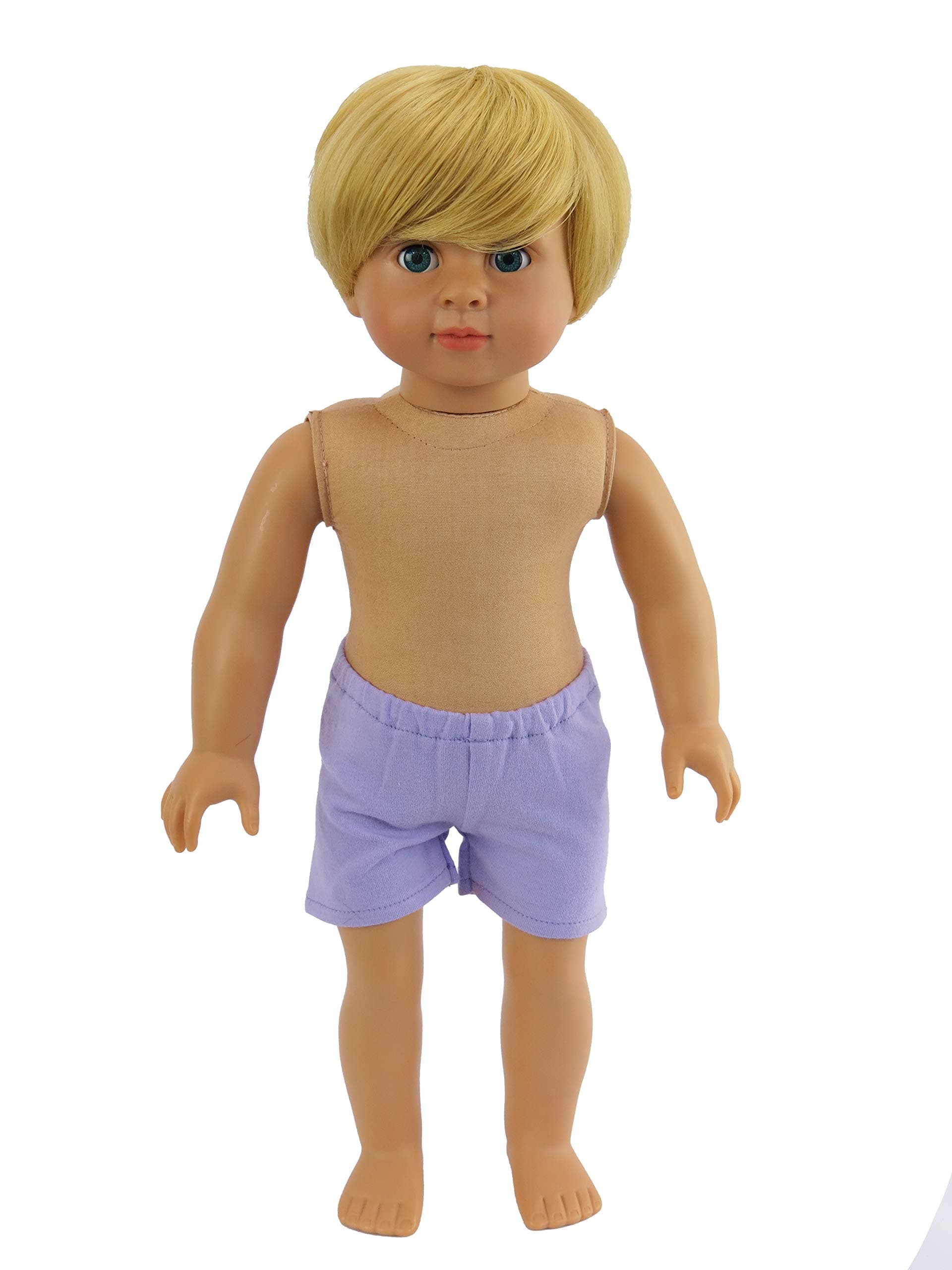 American Fashion World 18-Inch 'Caden' Blonde Hair Vinyl Posable Boy Doll with Dark Blue Eyes | Undressed Doll | Premium Quality & Design