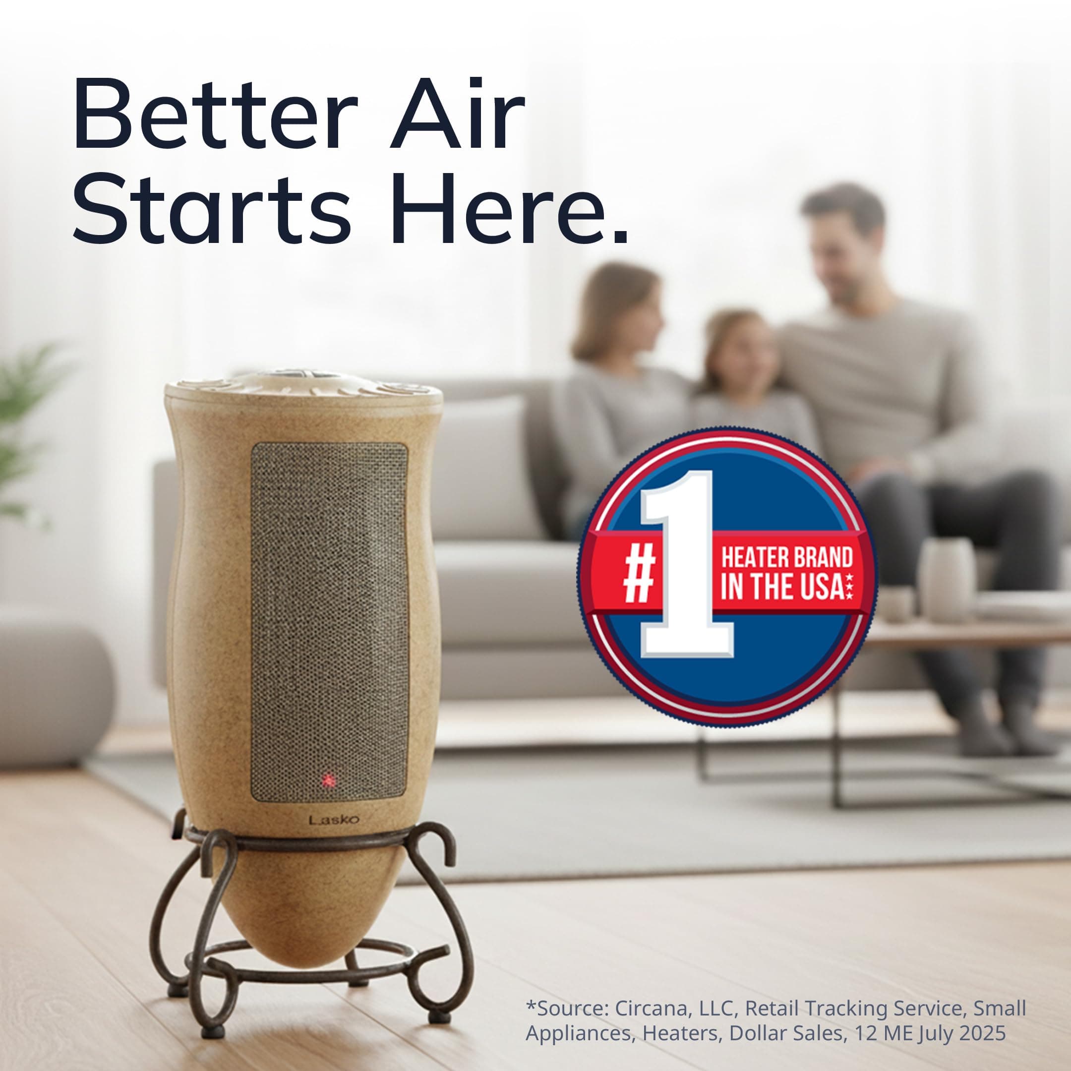 Lasko 16" 1500-Watt Designer Series Oscillating Ceramic Tower Space Heater