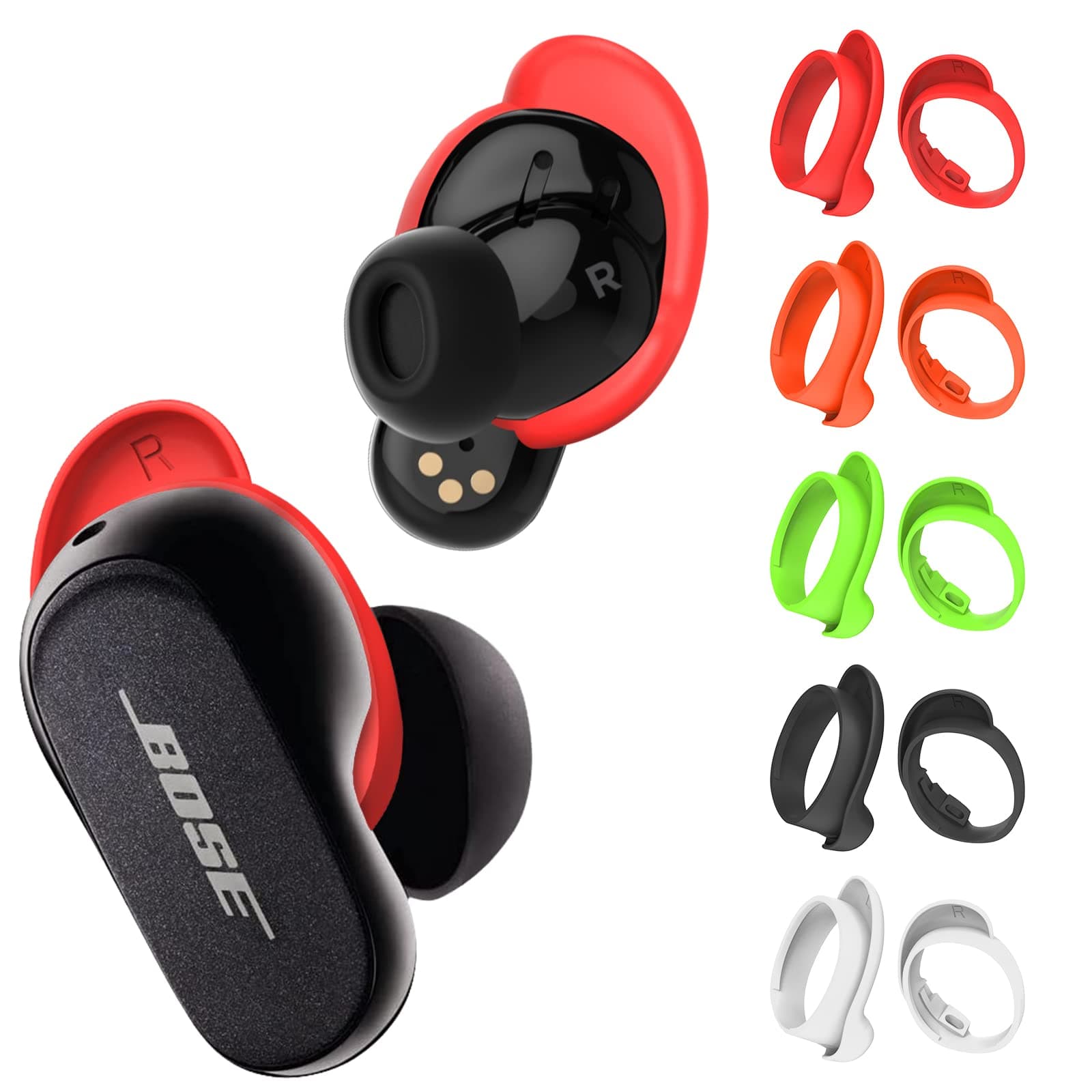 [5 Pairs] Ear Tips Covers for Bose QuietComfort Earbuds II&Bose QuietComfort Ultra Earbuds, WOFRO Anti Slip Silicone Sport EarTips Anti Scratches Accessories for Bose QuietComfort Earbuds 2/Ultra