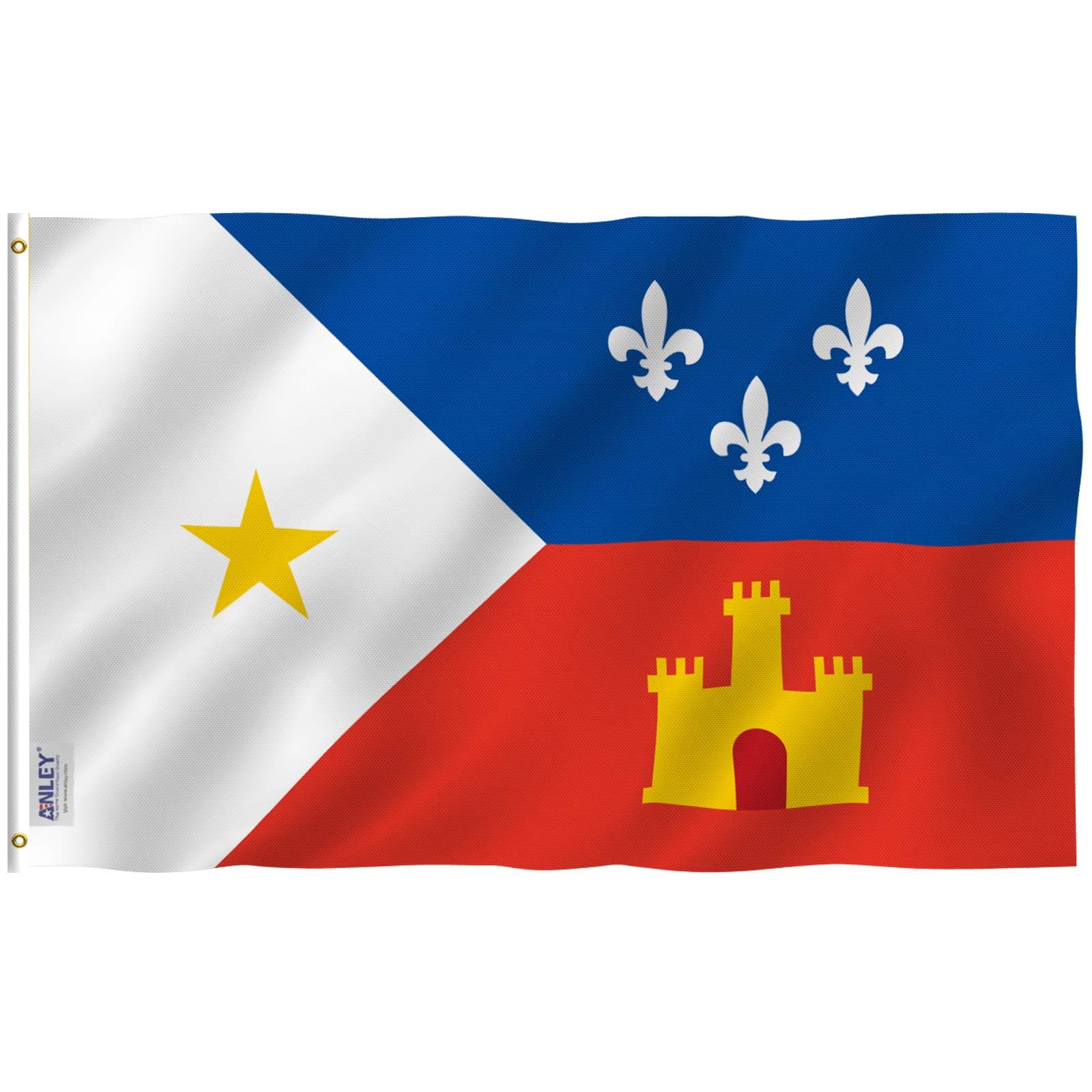 ANLEY Fly Breeze 3x5 Foot Ethnic Acadian Flag - Vivid Color and Fade Proof - Canvas Header and Double Stitched - Cajun Acadiana Flags Polyester with Brass Grommets 3 X 5 Ft