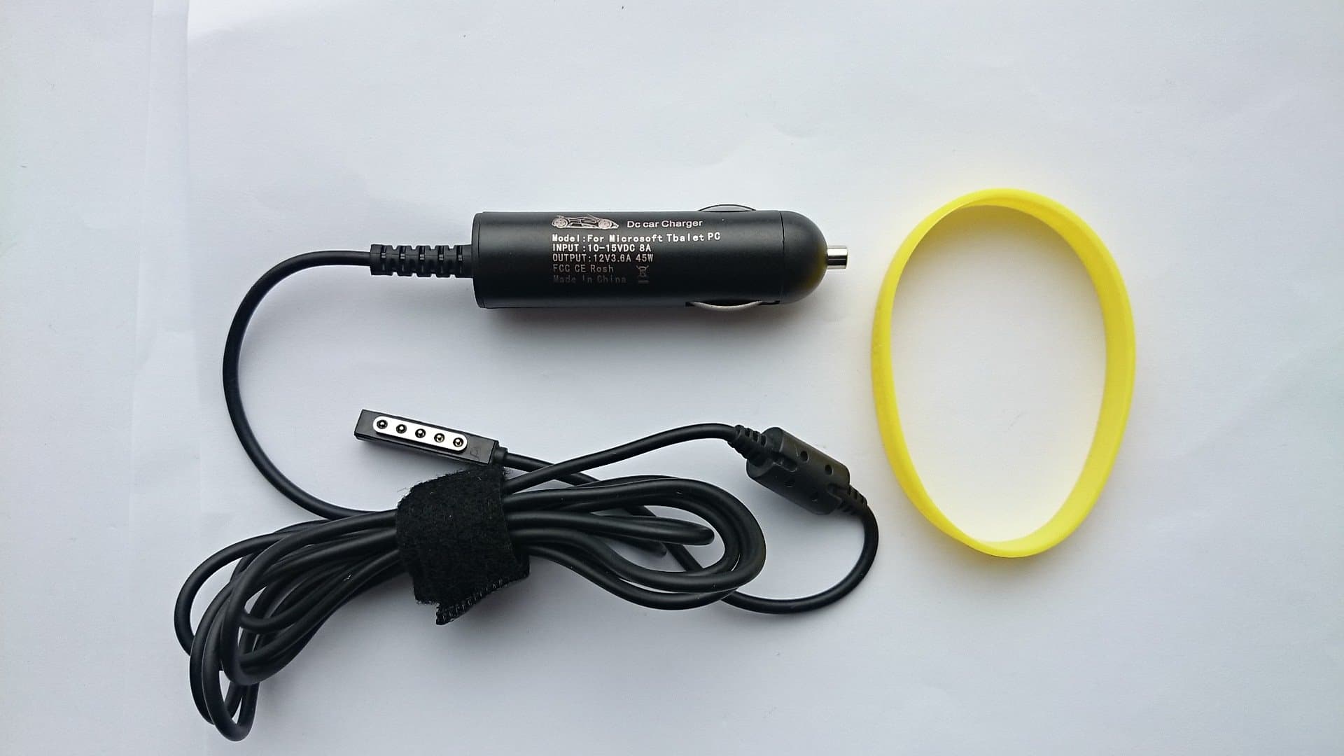 Tangca 12V 3.6A 45W Car Adaptor for Microsoft Surface Pro 10.6 Tablet Surface 2 / Surface RT / Surface PRO Windows 8 + Tangca Silicone Bracelet