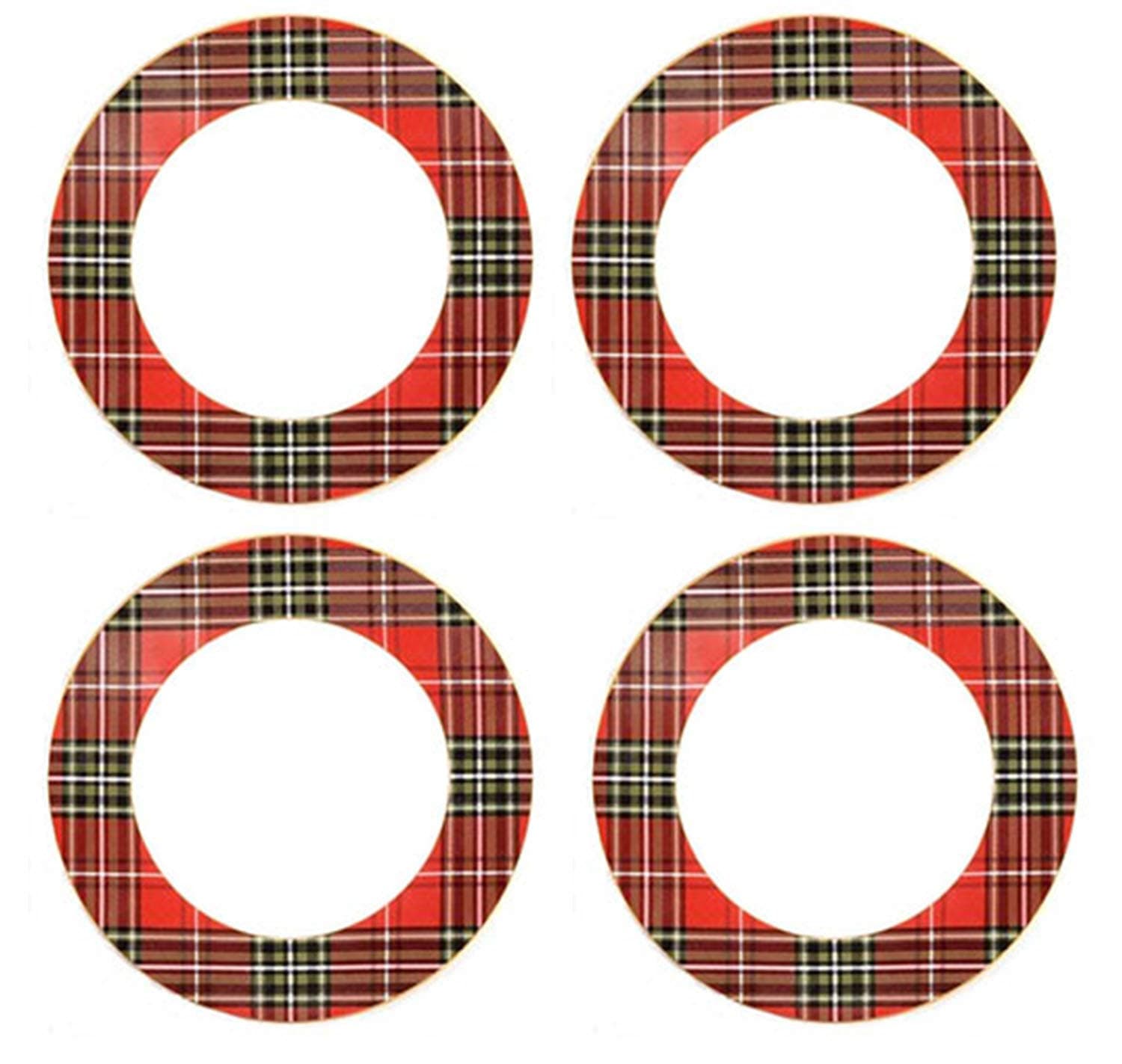 222 FifthWexford Red & Green Plaid Dinner Plate Set of 4