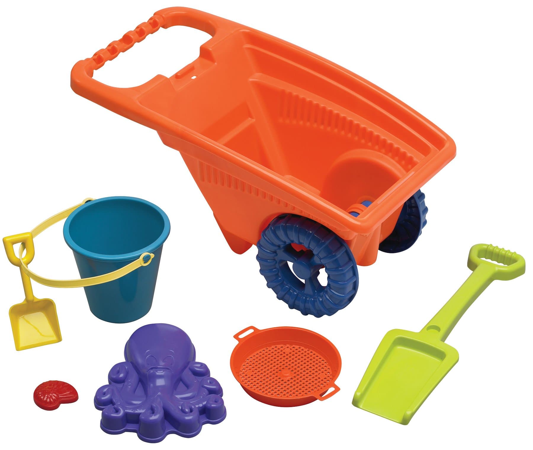 American Plastic Toys 7-Piece Beach Cart Set
