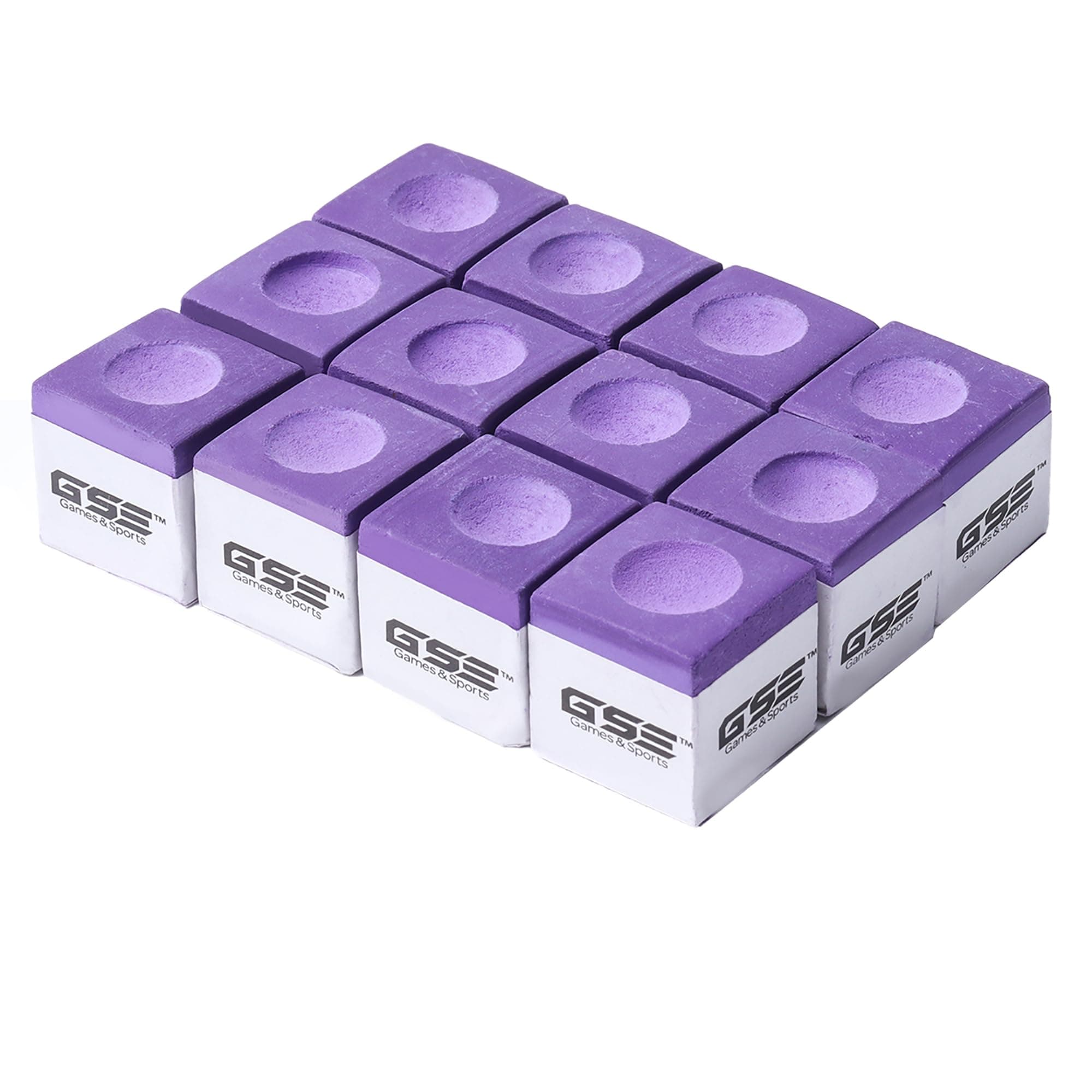 GSE Games & Sports Expert 12-Pack of Billiard/Pool Cue Chalks (5 Colors Available) (Purple)