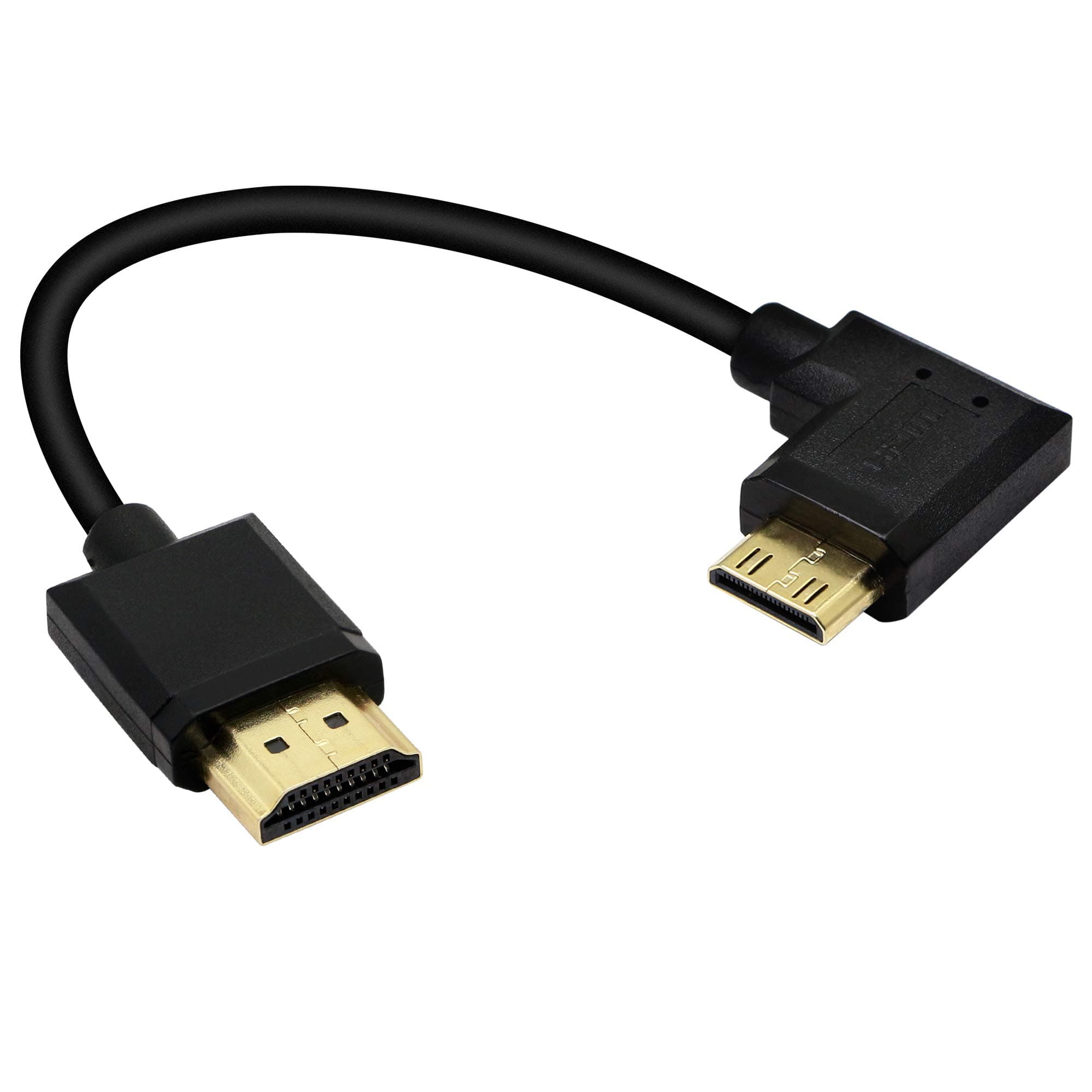 15CM Mini HDMI to HDMI Short Cable, 90° Right Bending High Speed Mini HDMI Male to HDMI 2.0 Male Adapter Connector Cable Support 4k@60HZ YOUCHENG, for Raspberry Pi, Tablet, Camera Etc (R)