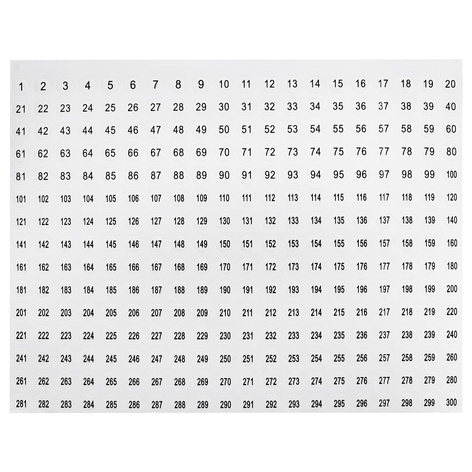Number Sticker 1 to 300 Ruiwaer 10 Sheets Digital Sticker 1 to 300 Circular Digital Self Adhesive Sticker Storage Finishing Sticker