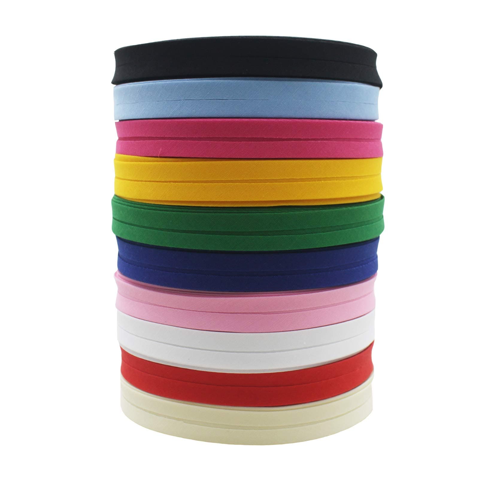 12mm 1/2" Bias Tape Bias Binding for Sewing Piping Hemming Single Fold Solid Color 100% Polyester