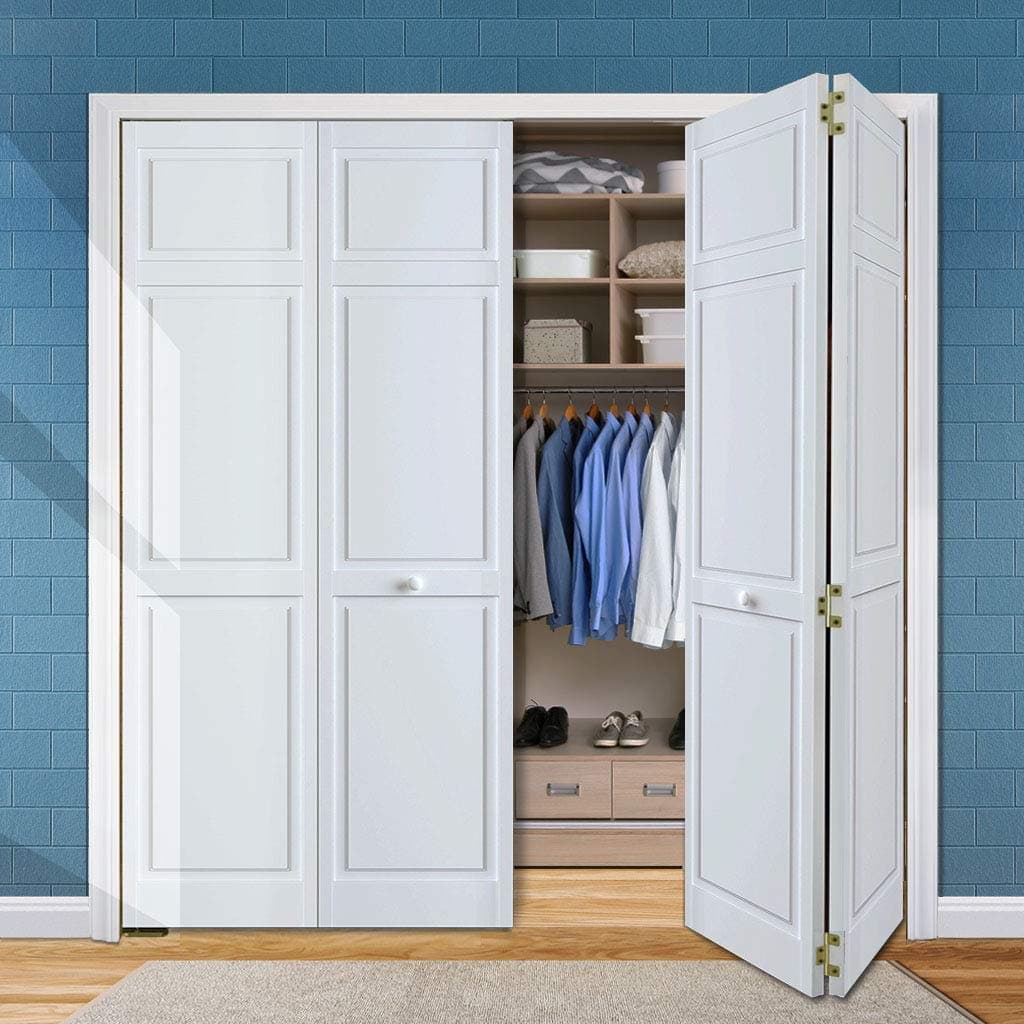 Kimberly Bay Snavely International Closet Door, Bi-fold, 6-Panel Style Primed - White (1x36x80)