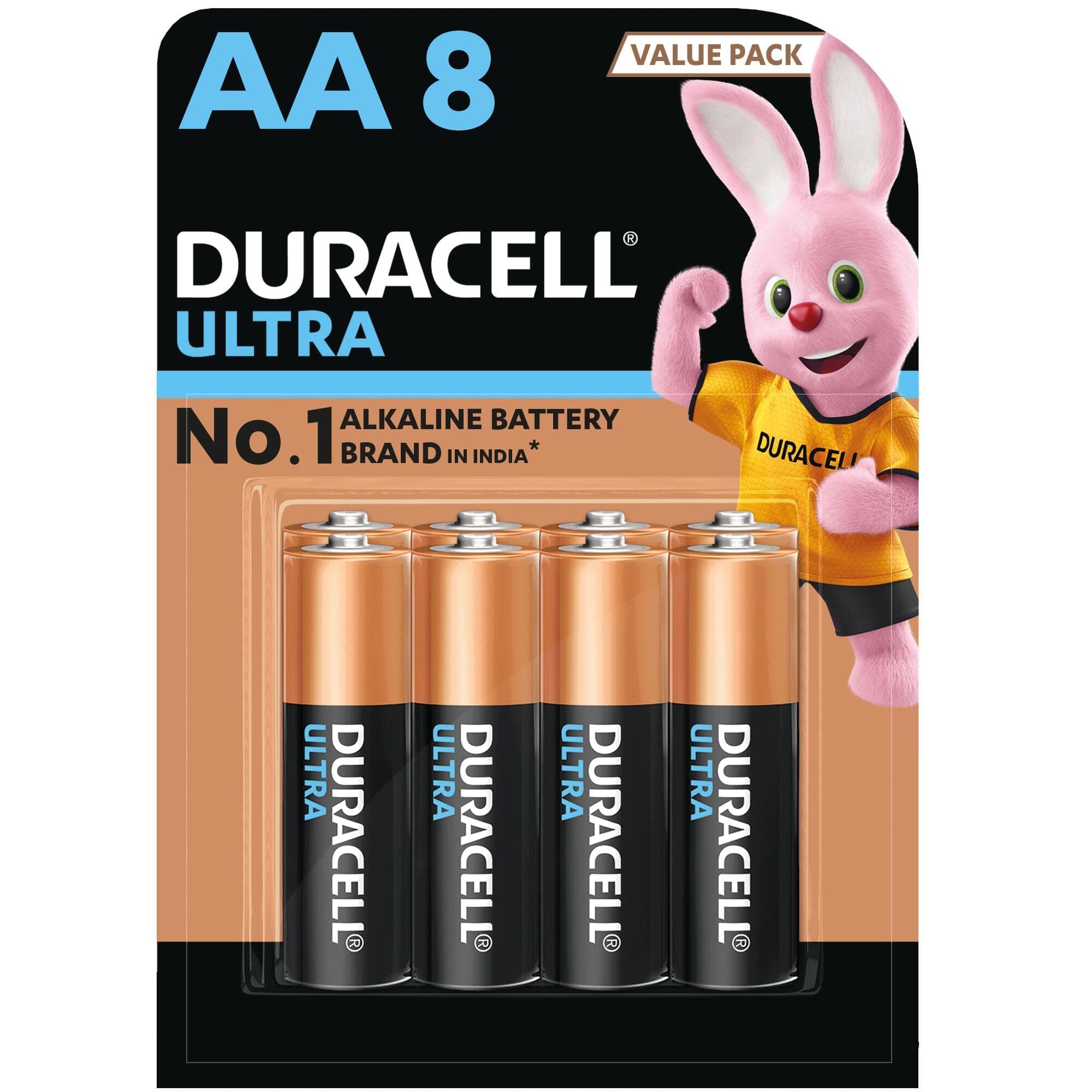 Duracell AA Battery, Pack of 8, Long Lasting Life Battery, Long Lasting Power, Leakage Protection, 10 years shelf life, 8 pcs per pack