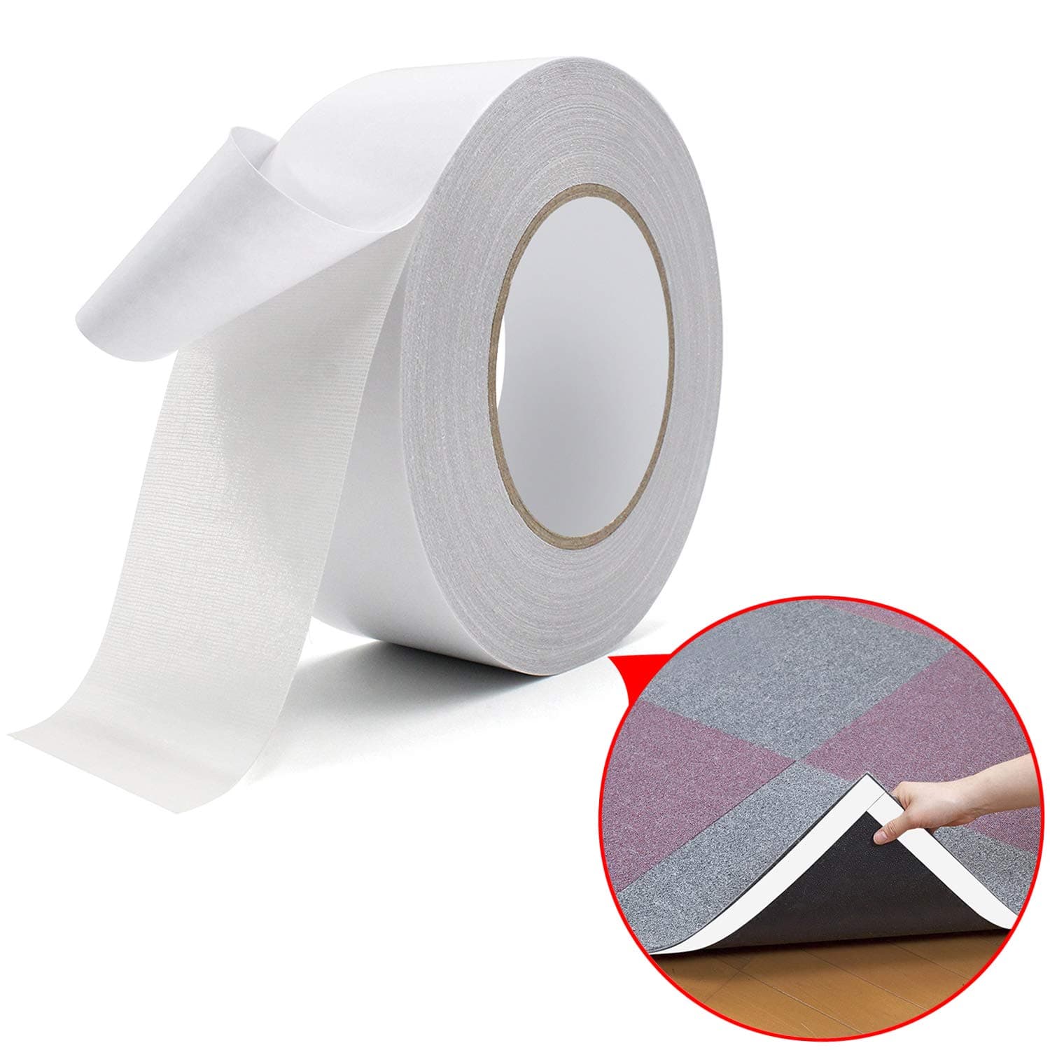 90ft Double Sided Carpet Tape ONBET Multi-Purpose Removable Rug Tape Anti Slip Non Skid Rug Pad Underlayment Strong Adhesive for Indoor and Outdoor Use (Carpet Tape)