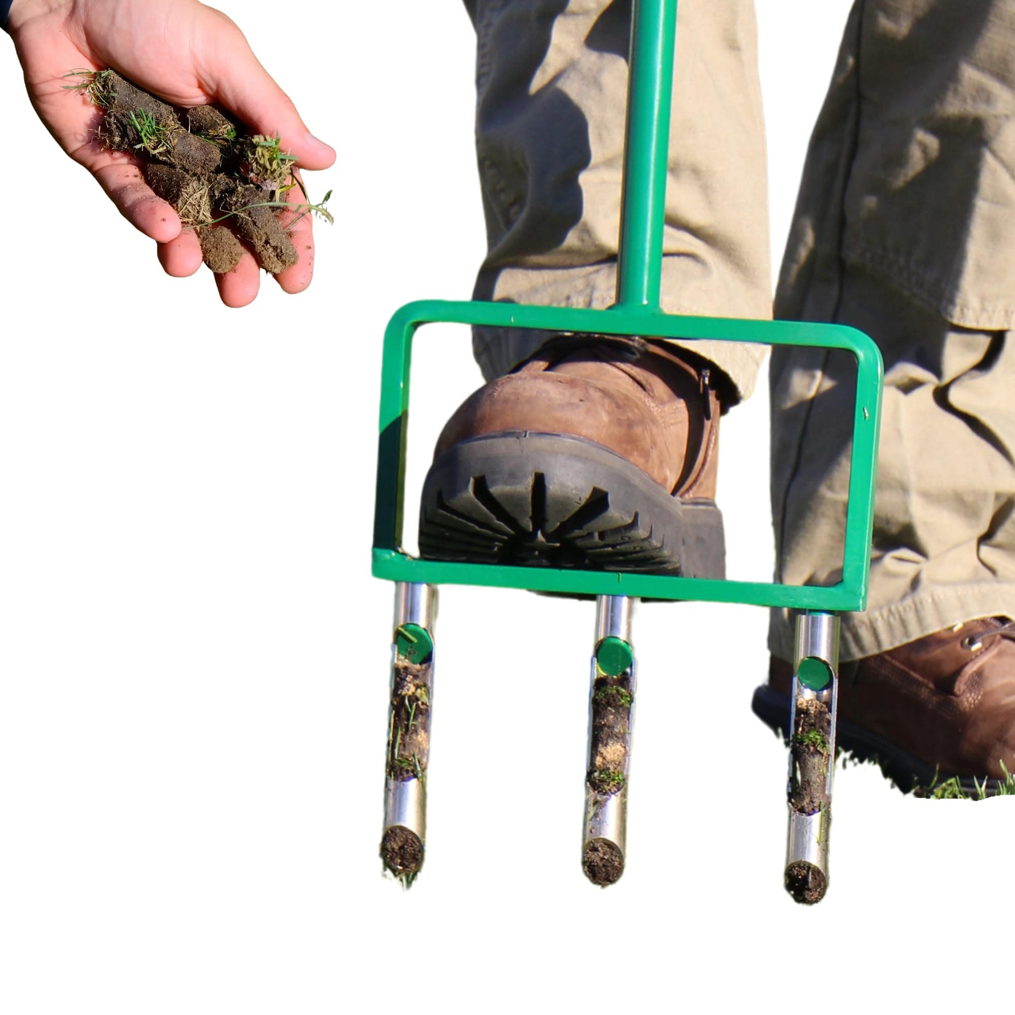Landzie Fork Aerator - Manual Lawn Aerator - Heavy Duty Stainless Steel Frame - Lawn Aerator - Replaceable Cores - Promotes Lawn Health and Growth