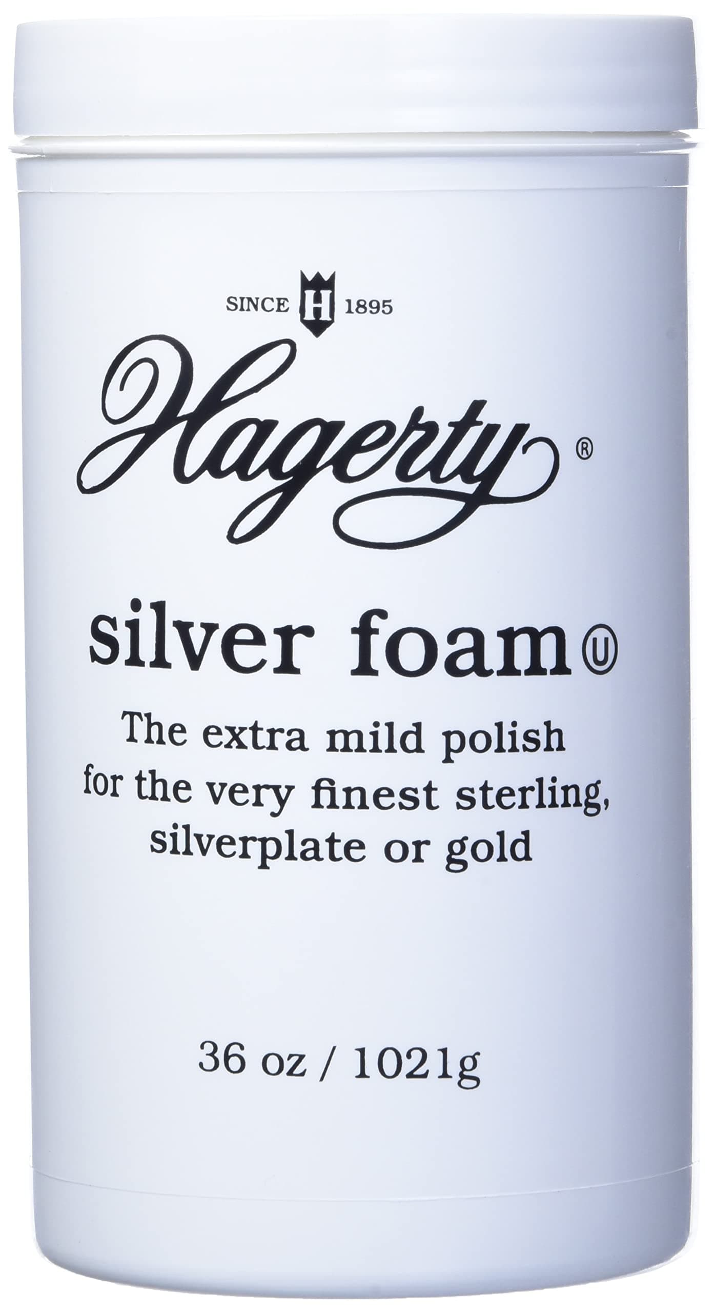 Hagerty Silver Foam: Mild Silver Polish, Gently Removes Tarnish from Sterling, Silver Plate, and Gold, 36-Ounce