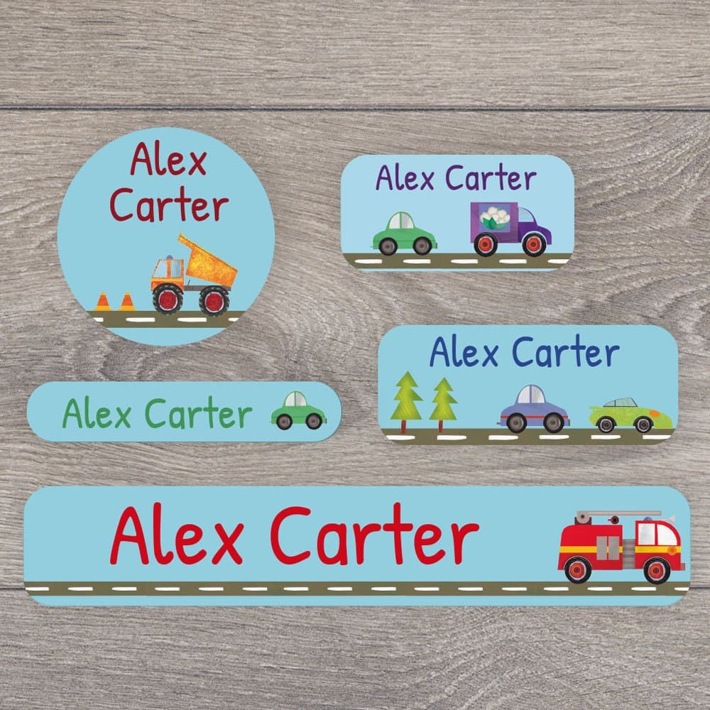 Stickerscape 171 Name Labels for Children - Mix of Iron on and Stick on Name Labels - School, Pre-School and Nursery - Labels for School Uniforms, Stationary, tupperware (Transport)