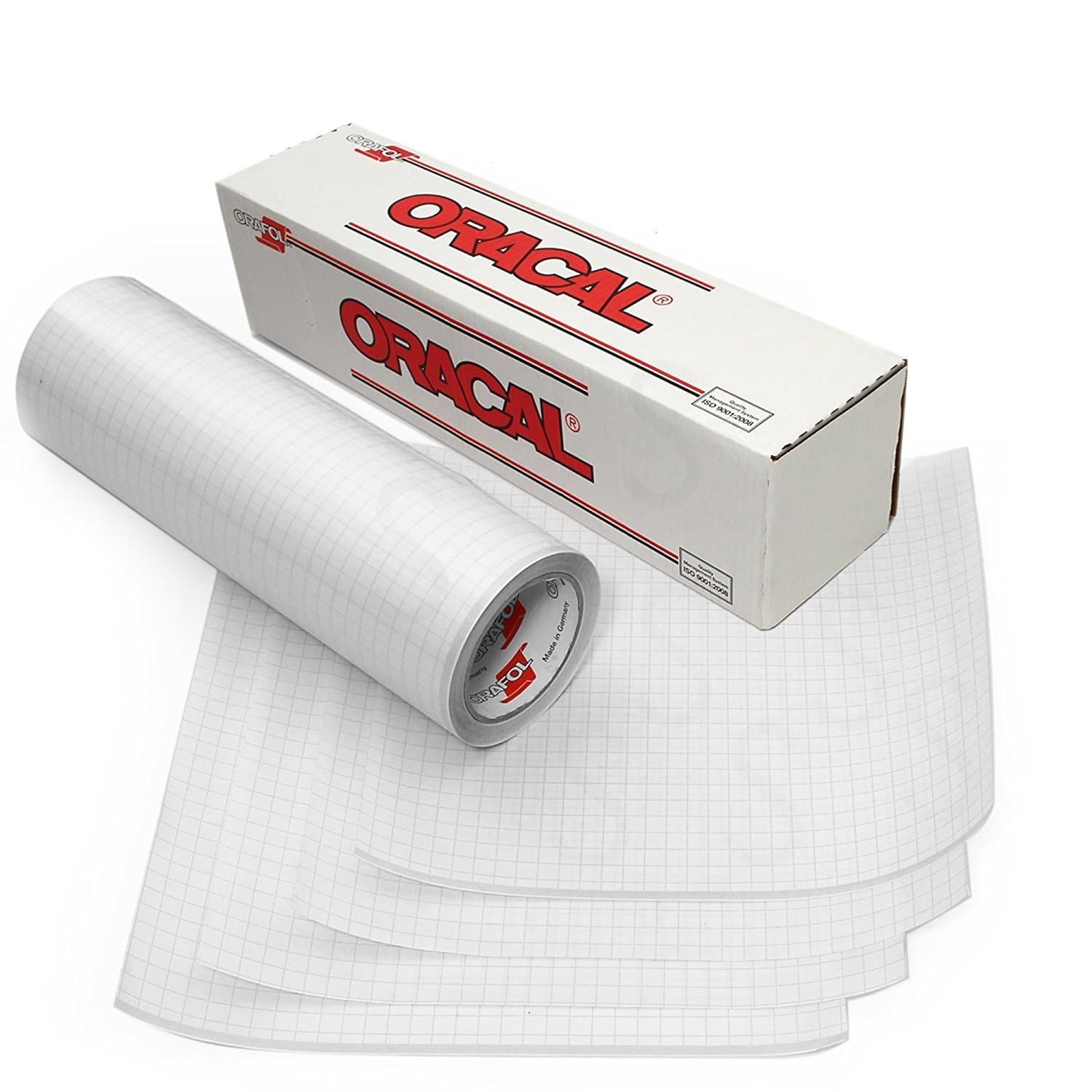 Oracal 12" Roll Clear Transfer Tape w/Grid for Adhesive Vinyl | Vinyl Transfer Tape for Cricut, Silhouette, Cameo. Application Paper Transfer Tape Rolls (12" x 5ft)