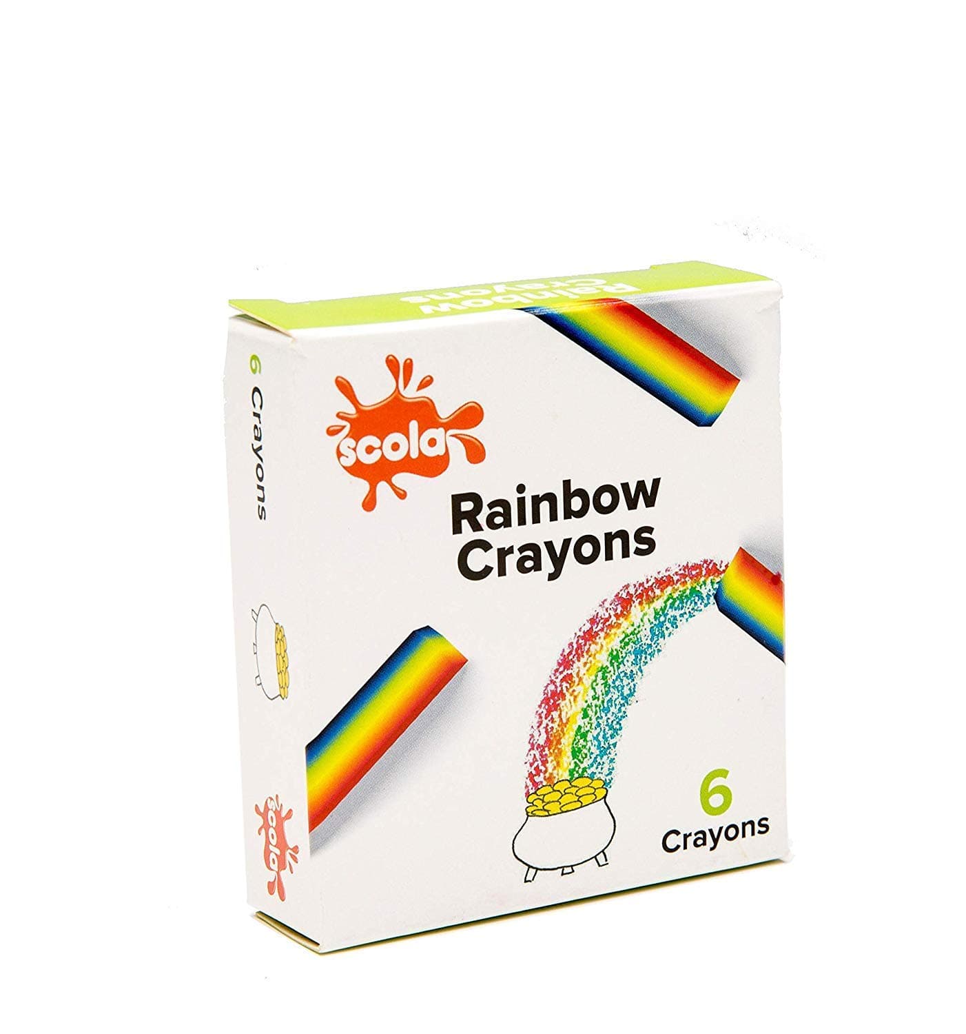 Scolaquip Rainbow Crayons (5 colours per stick) - 6pk, Yellow