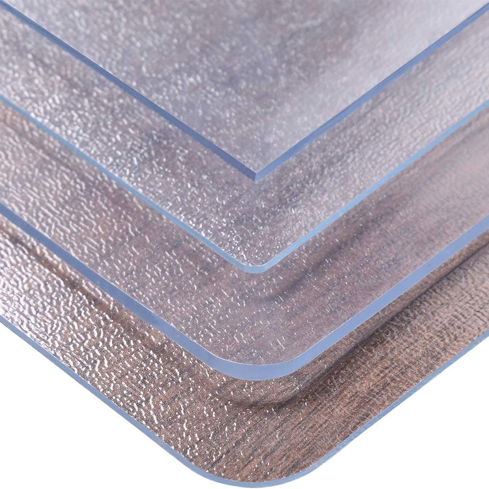Thick Crystal Clear Plastic Table Cover PVC Tablecloth for Table Multi-Size，Dining Tabletop Furniture Table Protection Pad，Wipeable Waterproof Tablecloth (Frosted 1.5mm Thick, 32×60 inch)