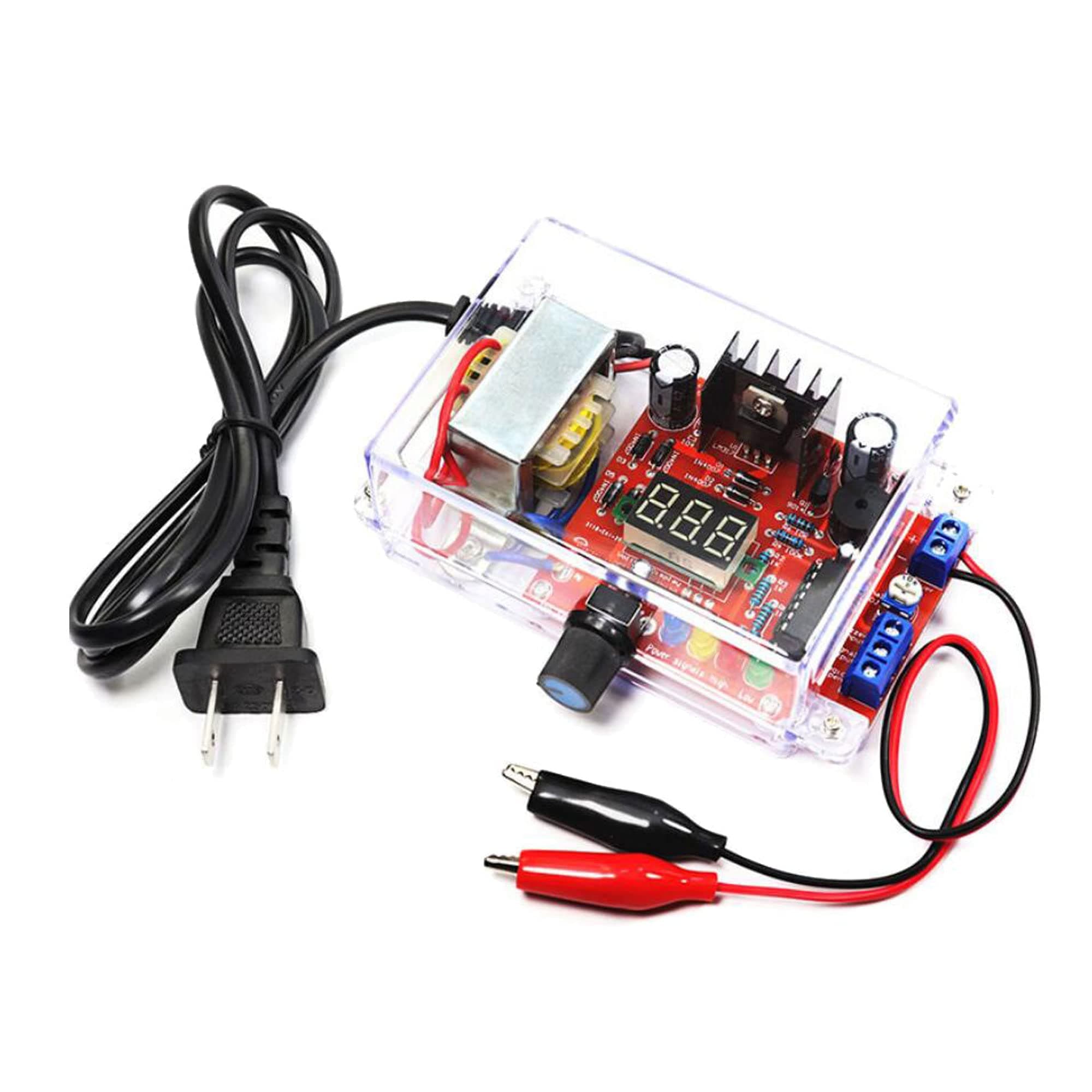 LM317 Power Supply Adjustable Voltage Regulator Kit AC-DC 110V to 1.25V-12V Output 5V 12V Voltmeter Electronic DIY Kits with Manual