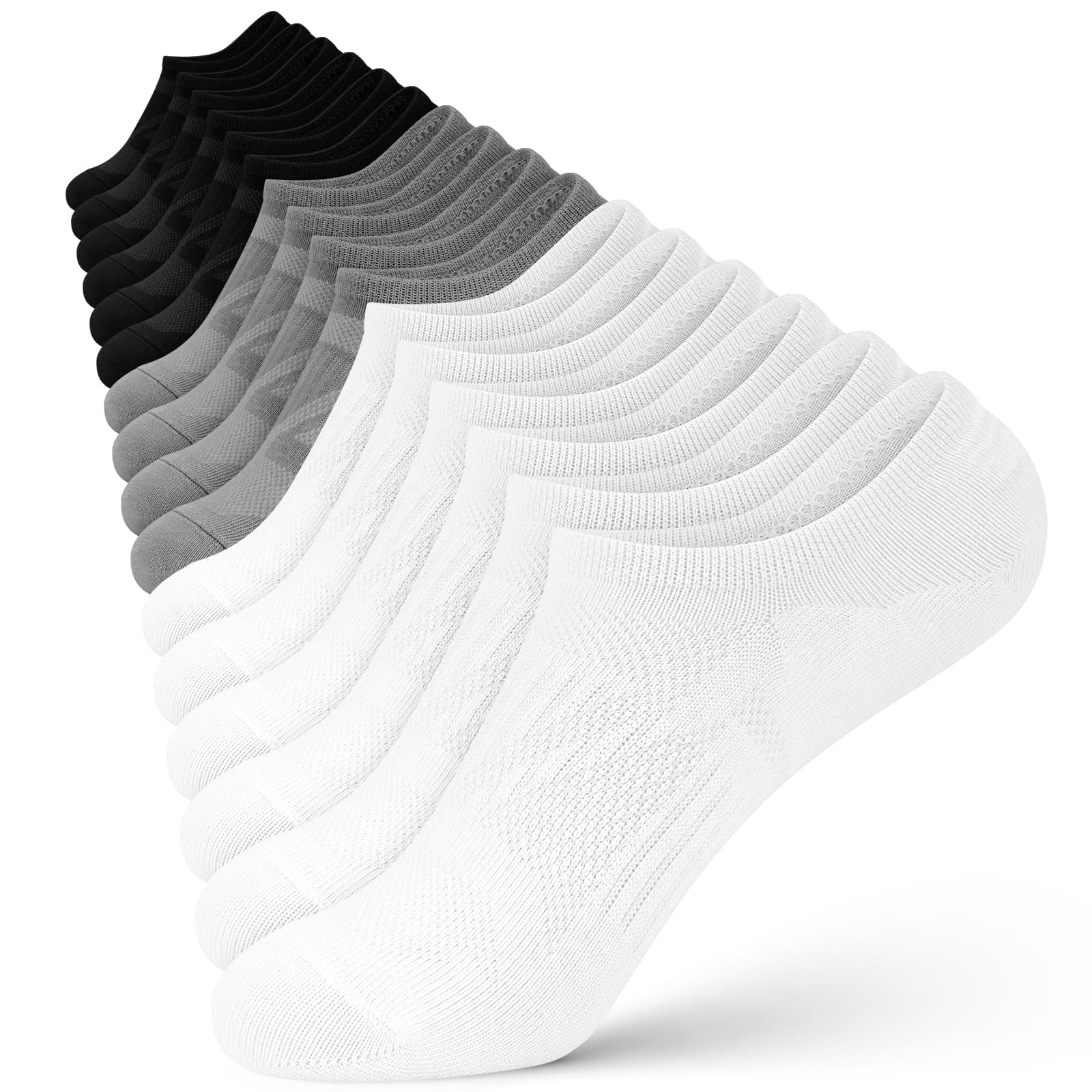 No Show Socks Women - 8 Pairs Ankle Socks for Women, Low Cut Socks Short Cotton Socks, Invisible Casual Socks