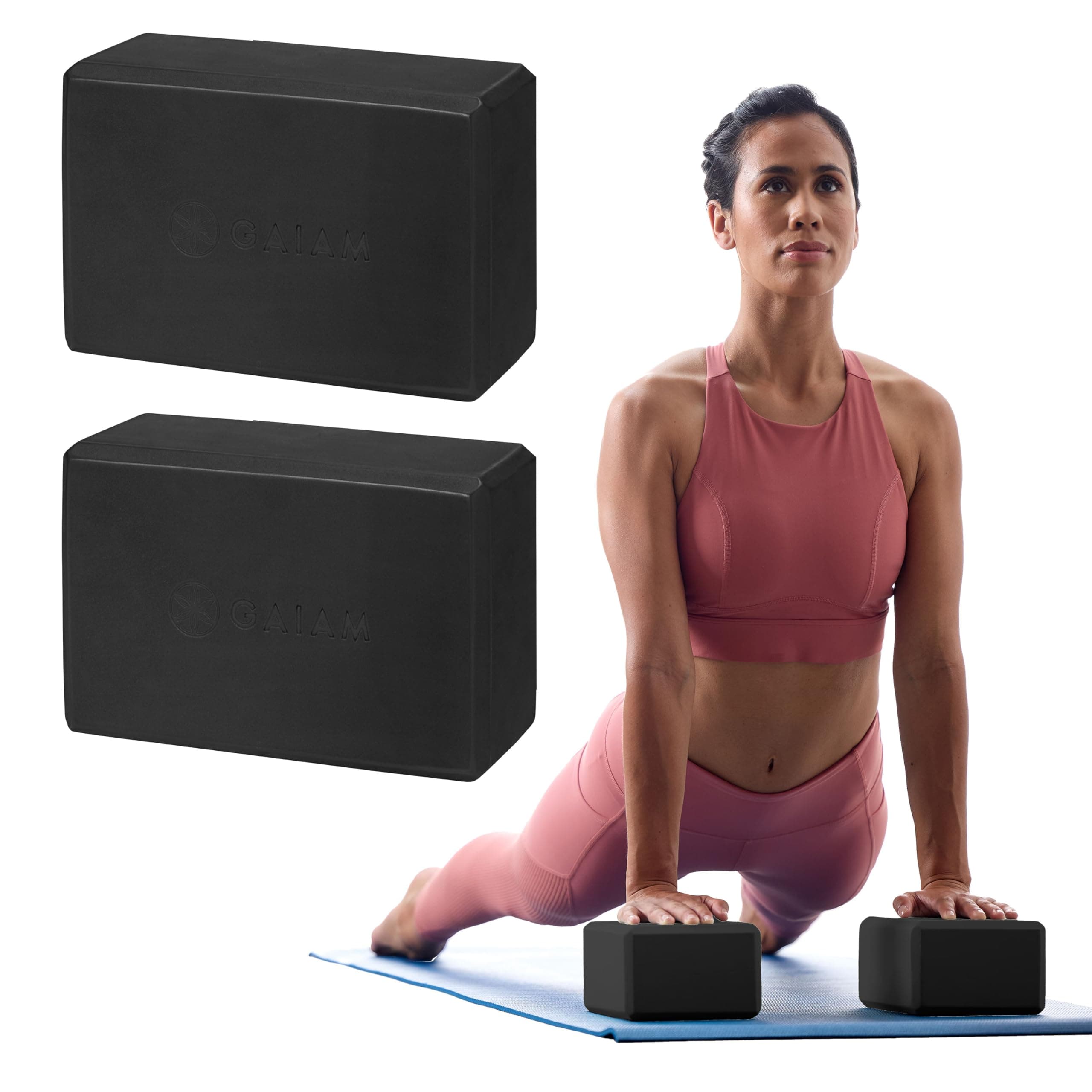 Gaiam Yoga Block - Supportive Latex-Free Eva Foam - Soft Non-Slip Surface with Beveled Edges for Yoga, Pilates, Meditation