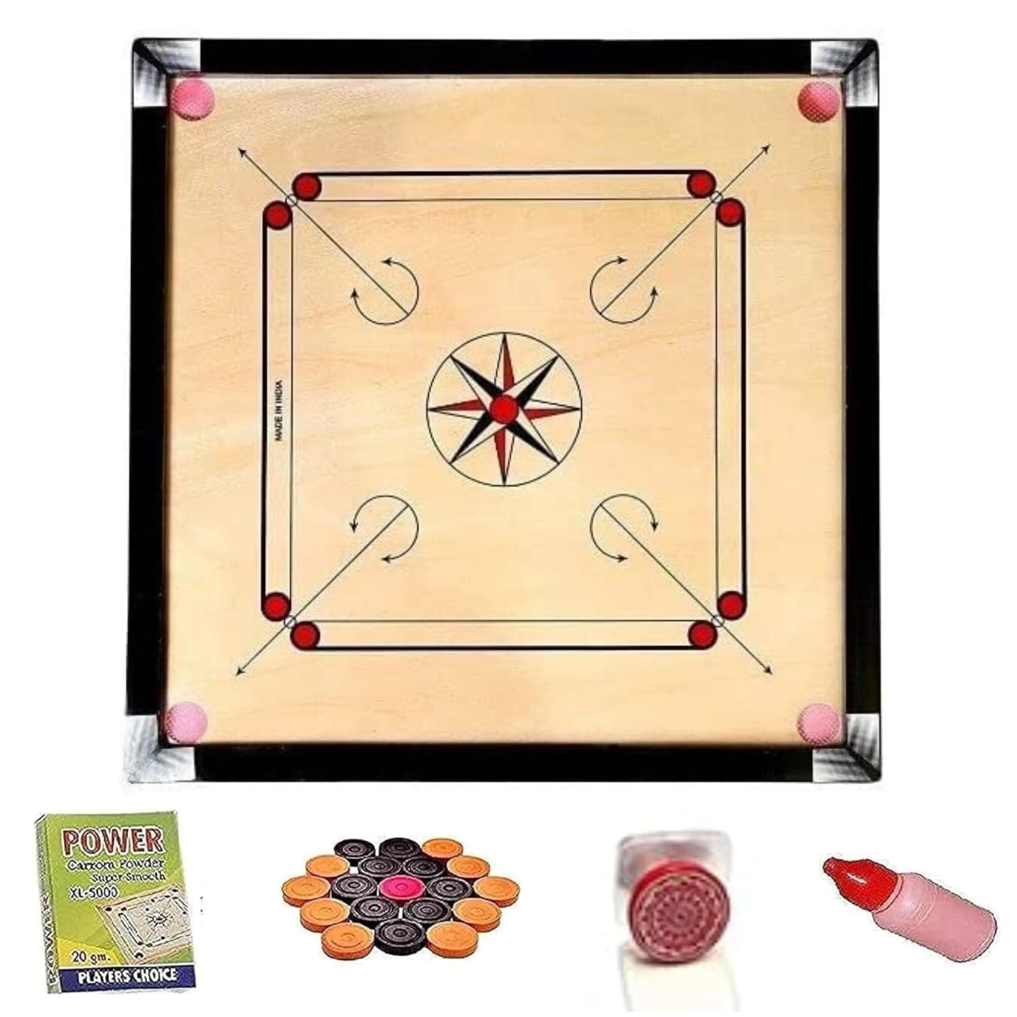 JTC for Kids 32 inch Full Size Carrom for Kids Men Women Adults Serious Professional Engineered Wood (32 INCH Carrom Board)