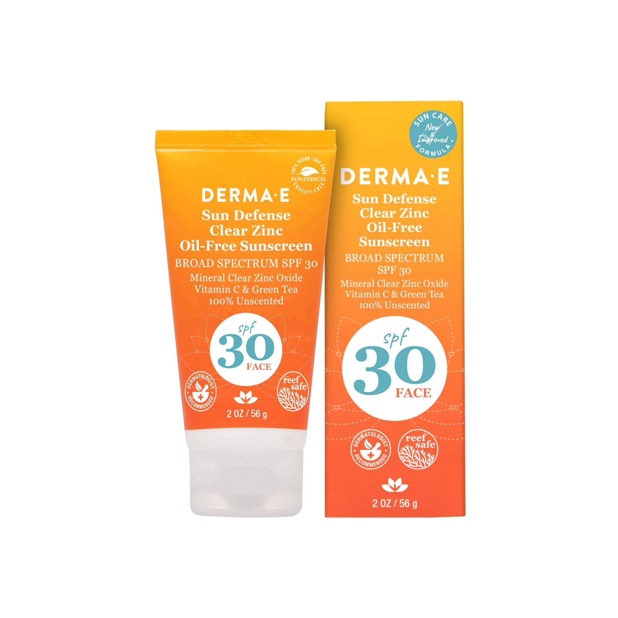 derma e Antioxidant Natural Sunscreen SPF 30 Oil-Free Face Lotion with Vitamin C and Green Tea, 2 Ounce