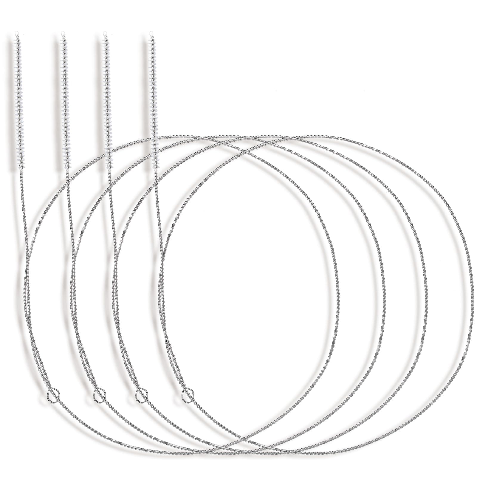 4 Pcs Nylon Bristles 1/6 Inch Diameter Feeding Tube Brushes - 39 Inches Long, Cleaning Brush for Straw, Hose, Bottle, Refrigerator Drain, Gutter