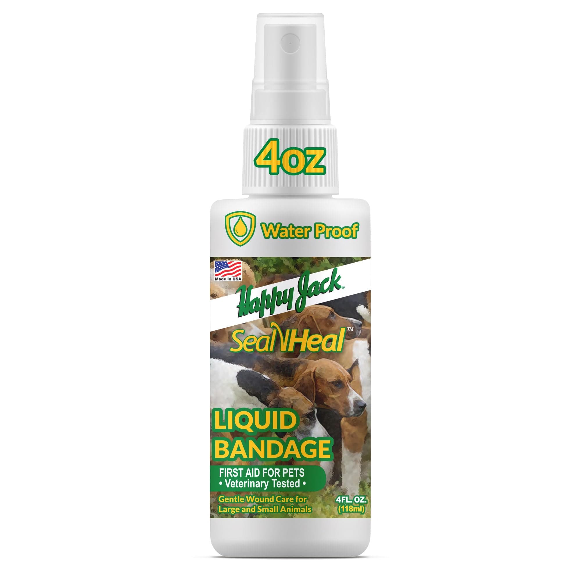 Seal 'N Heal Liquid Bandage for Dogs, Cats, Pets, Wound Care Spray (4 oz), Protects Against Minor Cuts, Burns, Waterproof Seal, Discourages Licking & Chewing, for Paws & Body, Made in USA