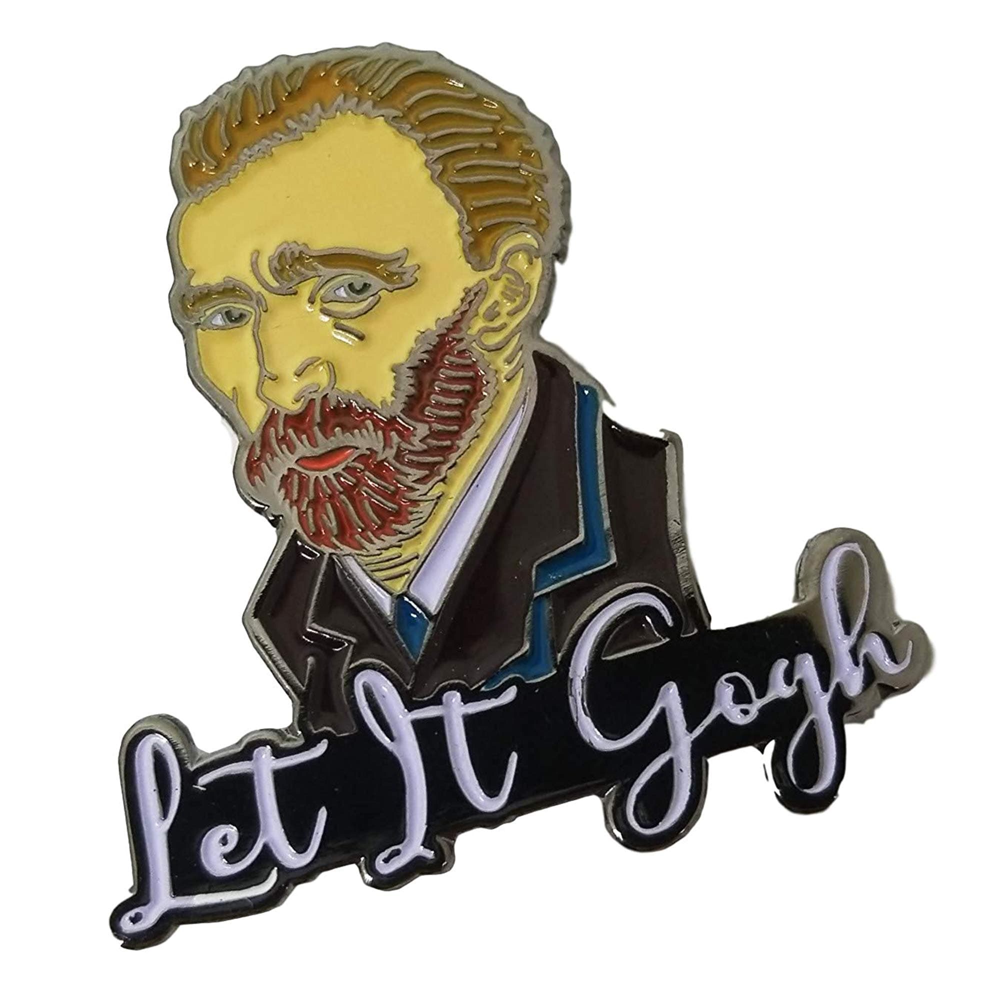 Van Gogh, Let It Gogh, Enamel Lapel Pin, 1.2 inch